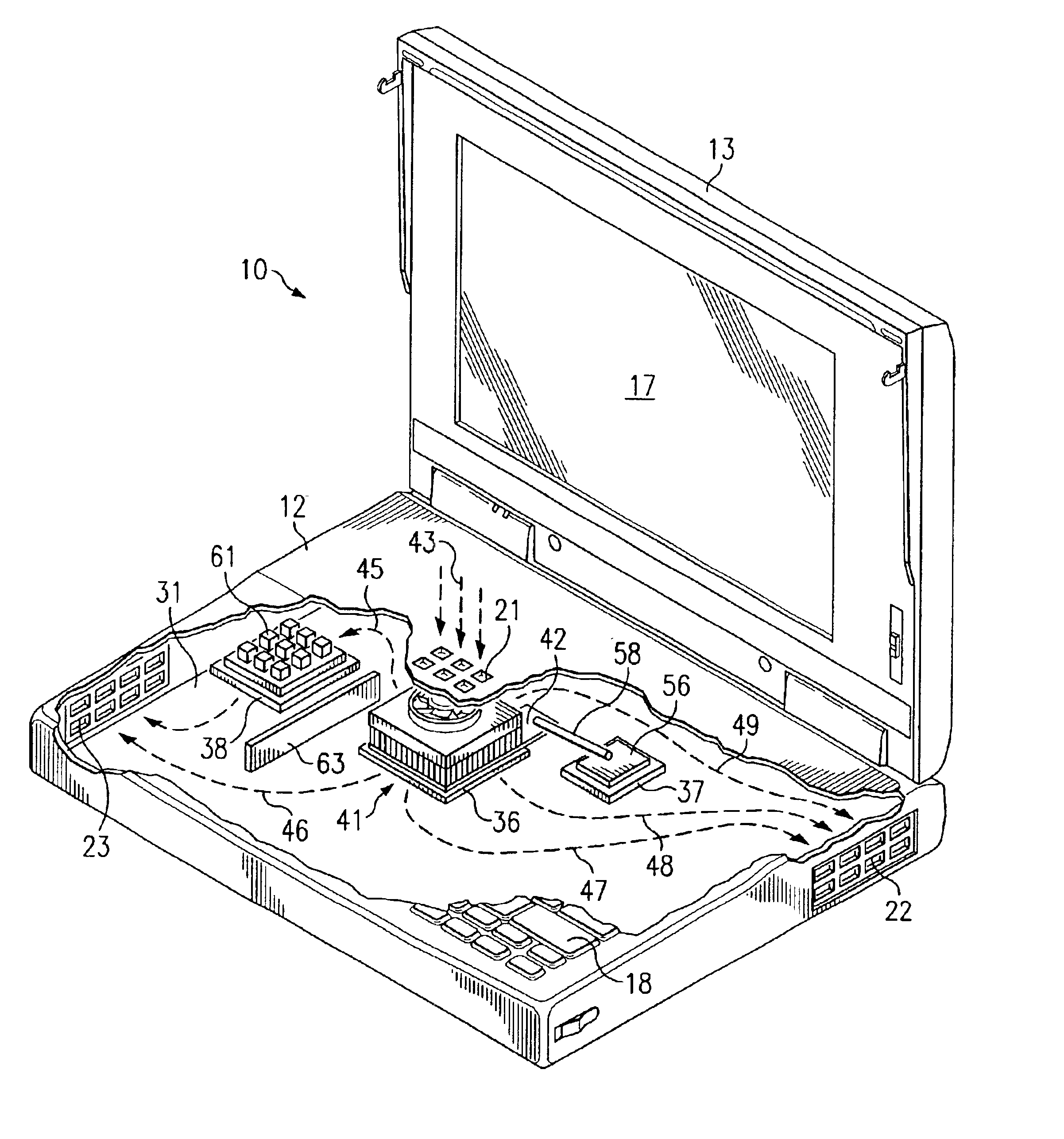 Method and apparatus for cooling a portable computer