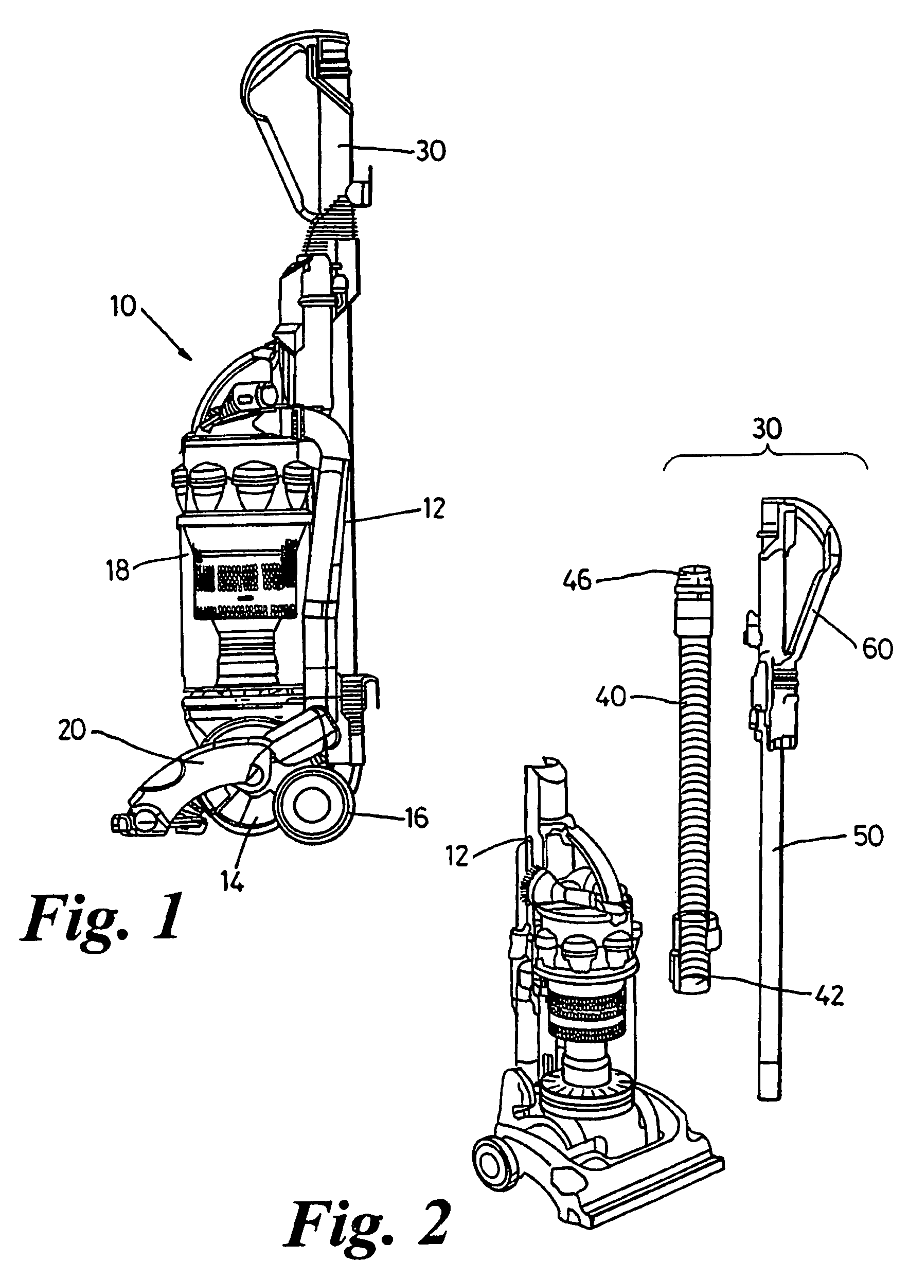 Handle assembly for a cleaning appliance