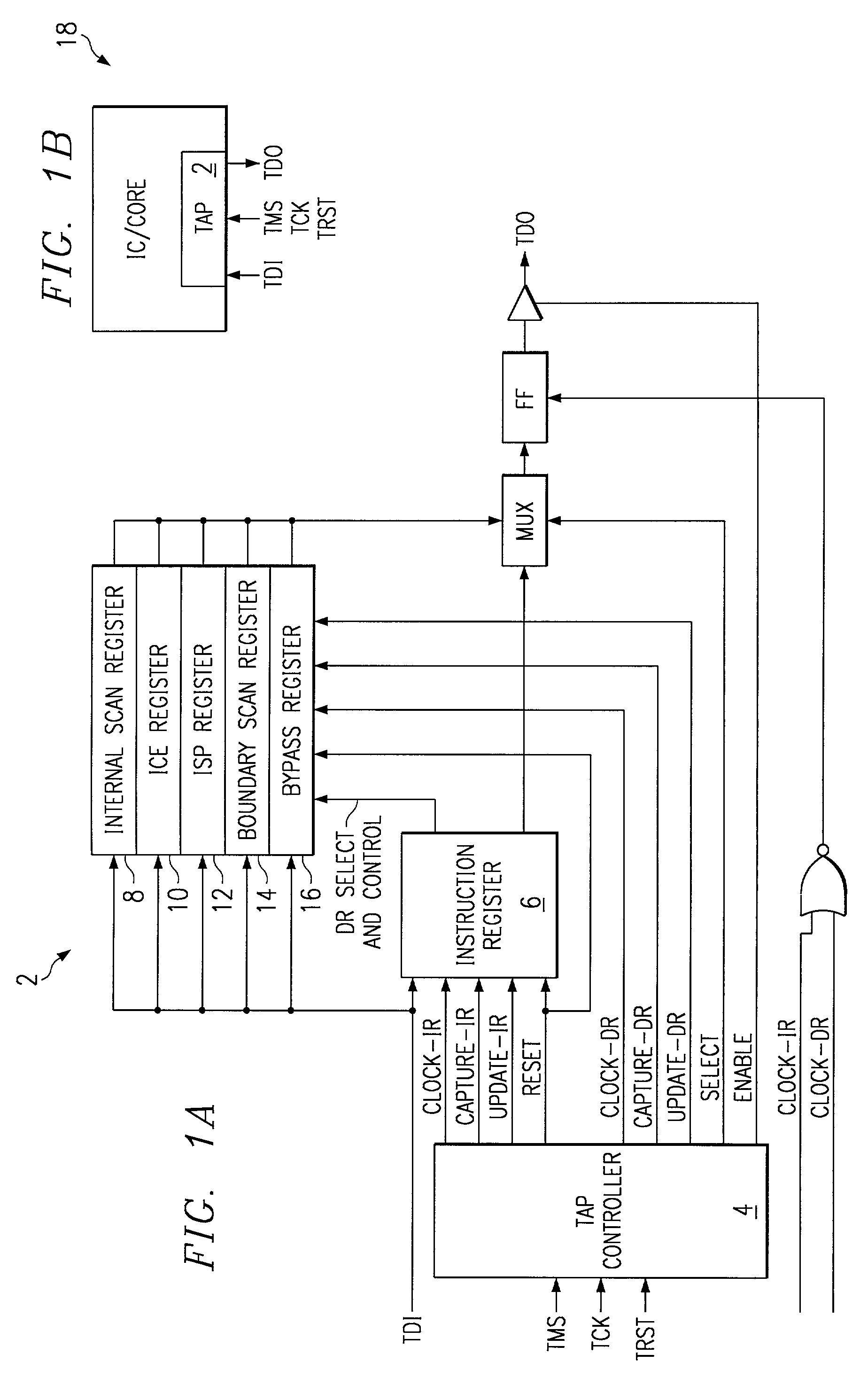 Selecting different 1149.1 TAP domains from update-IR state