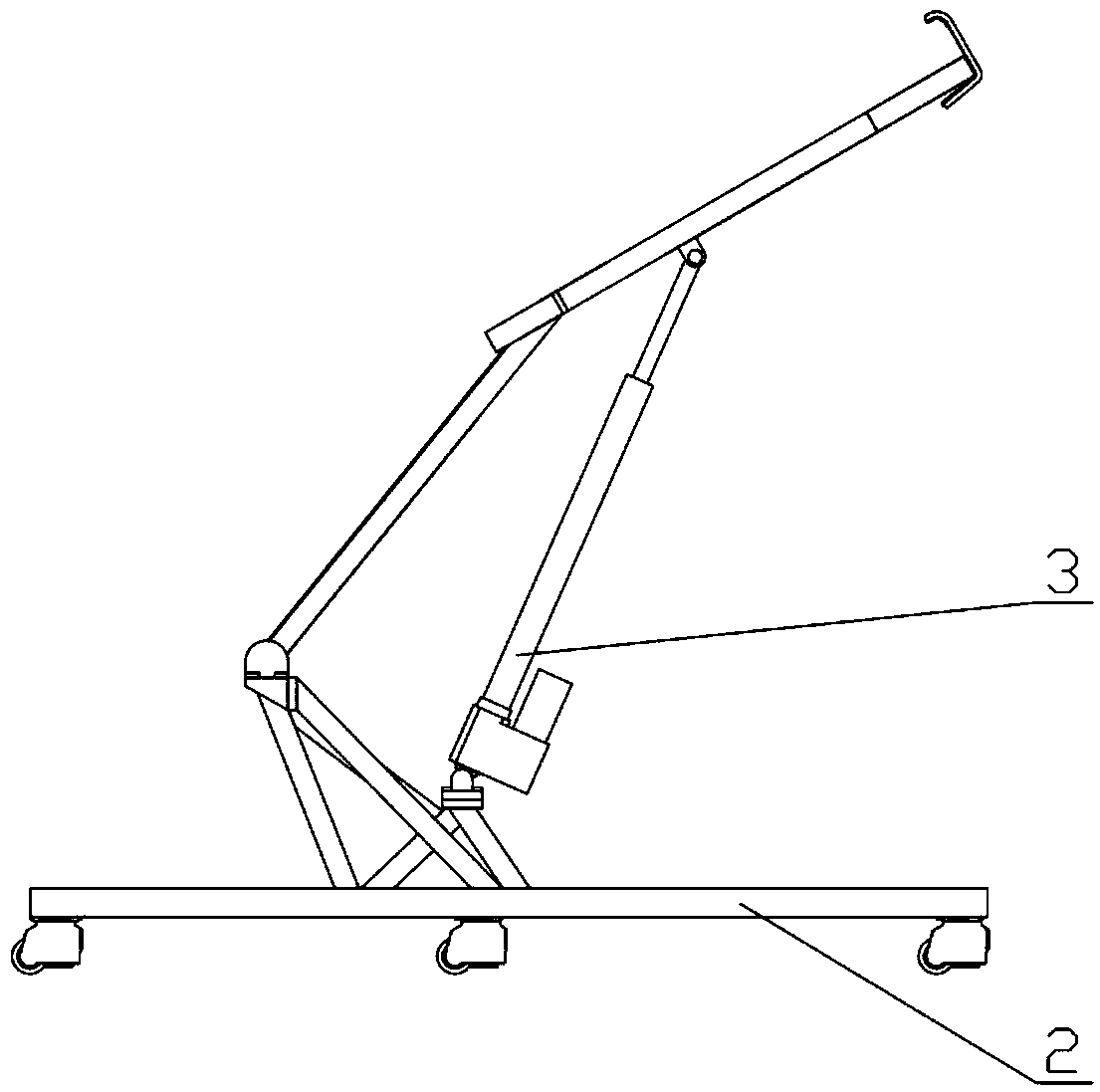 Gait training rehabilitation robot upright bed