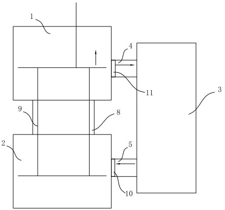 Composite impact box provided with air buffering box and beneficial to temperature leveling