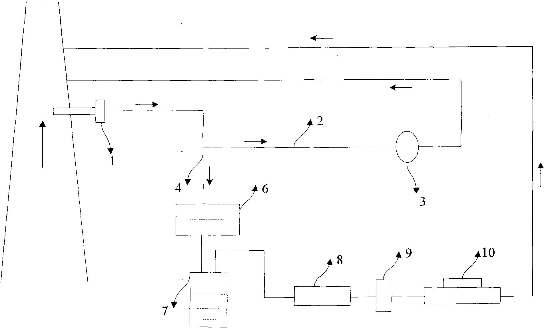 Monitoring system for element in gas in pipeline and operation method thereof