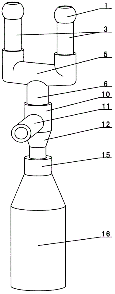 A drug delivery device with double nostrils for the respiratory tract