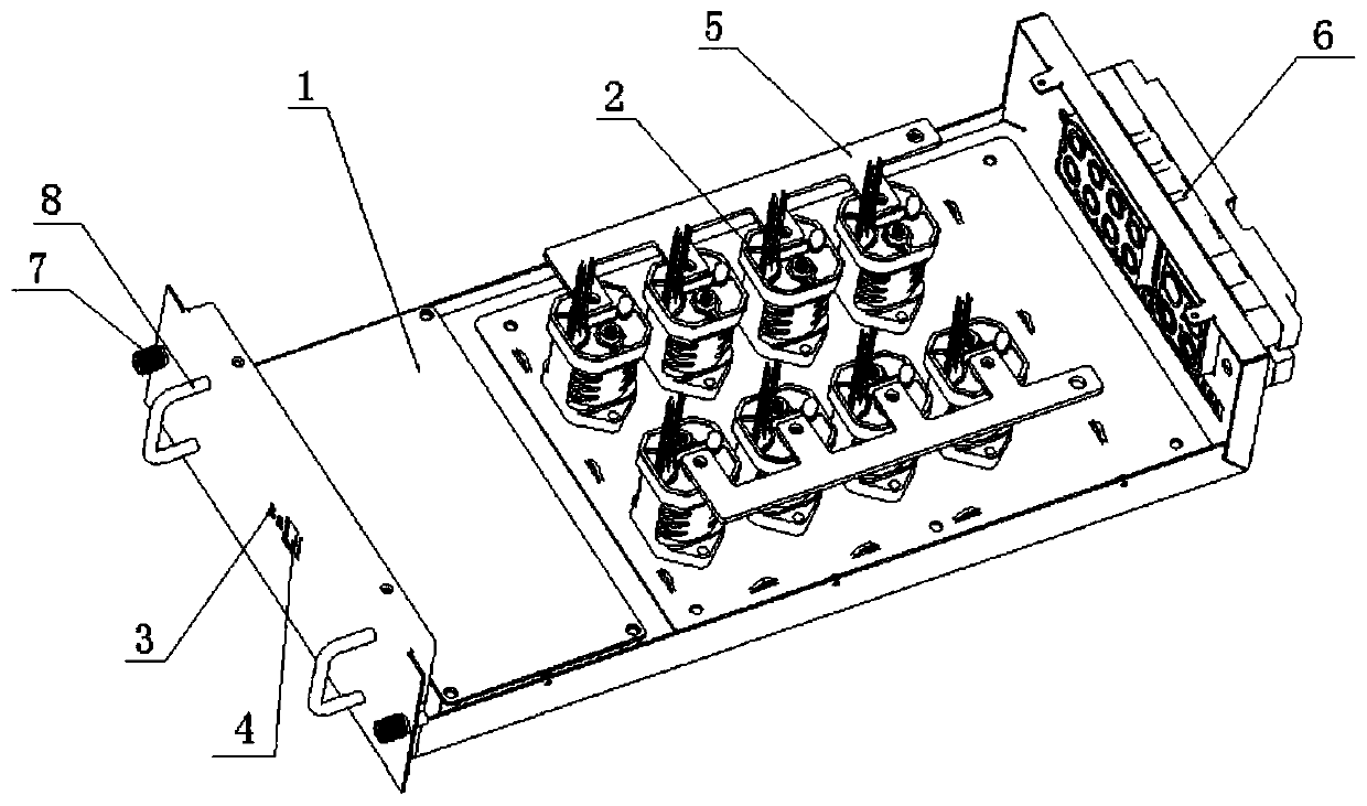 Direct-current charging pile power distribution one-input four-output switch module device and control method