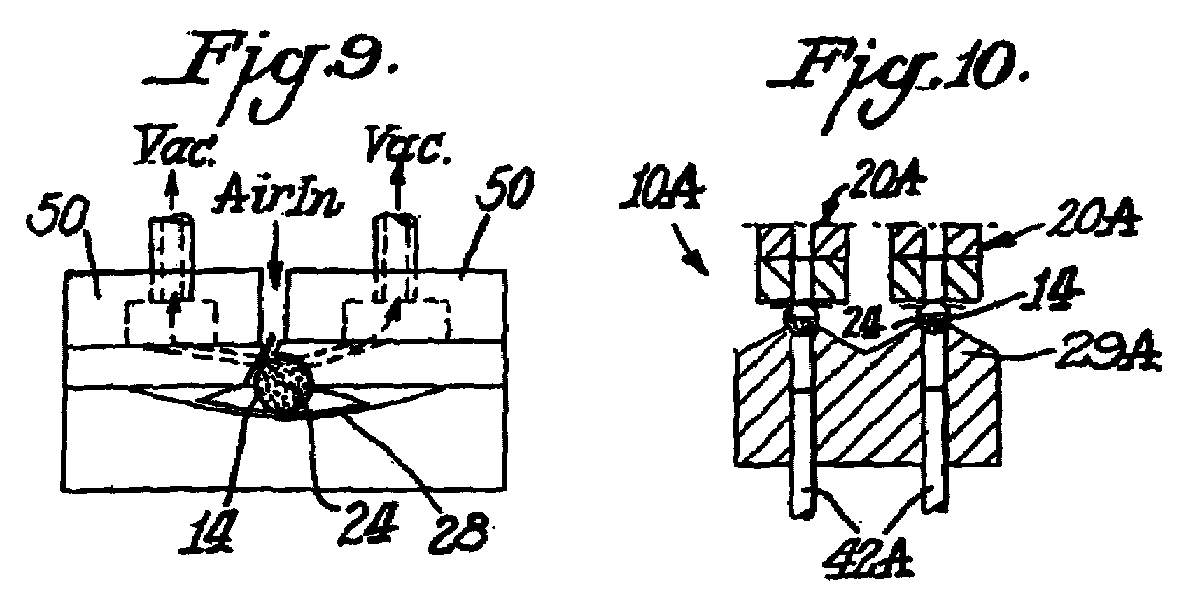 Dual station applicator wheels for filling cavities with metered amounts of particulate material