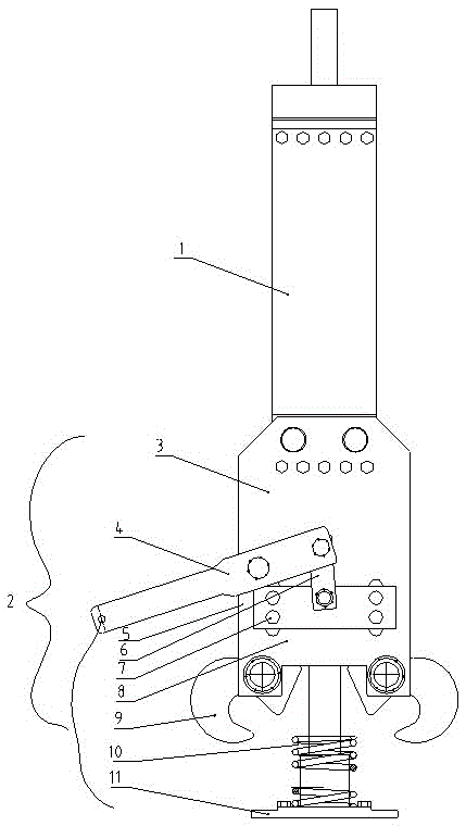 A hydraulic automatic decoupling device