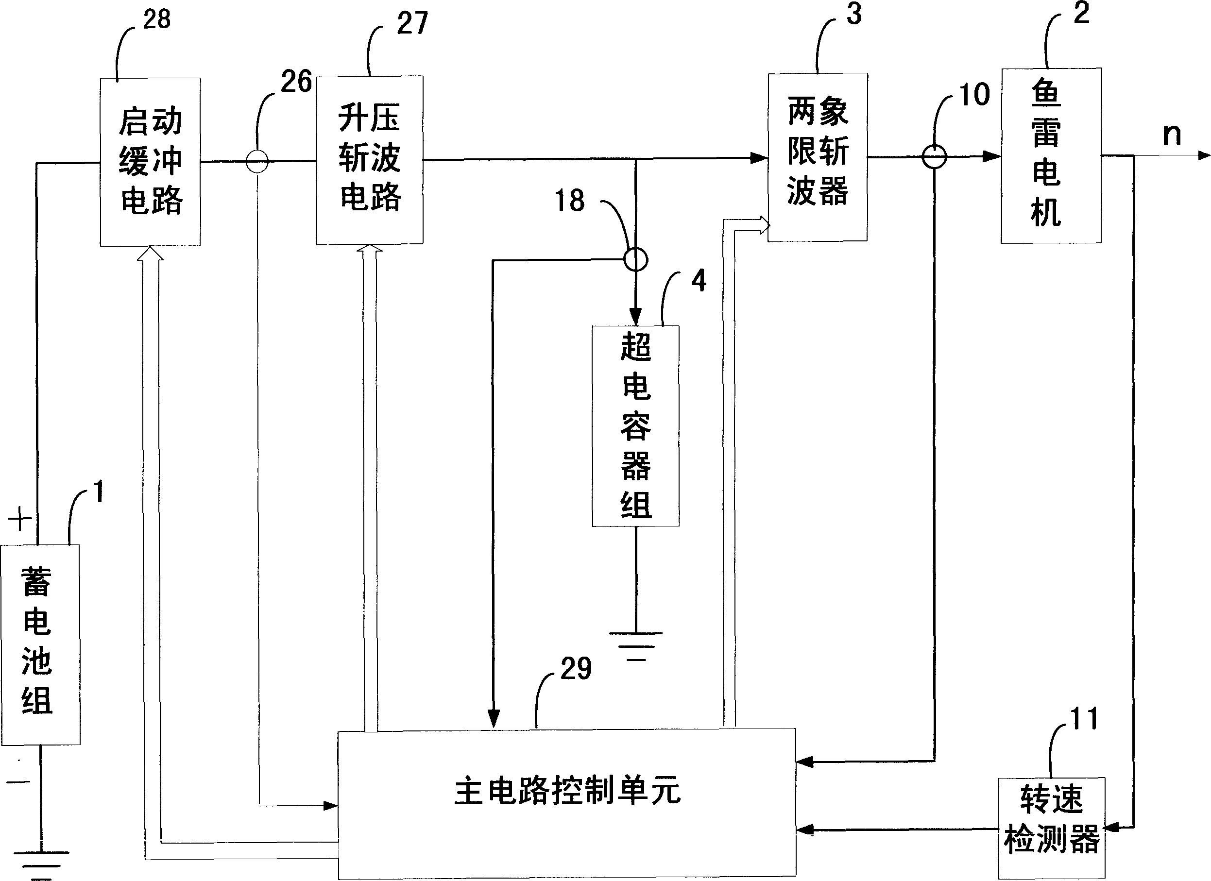 Combined torpedo propelling device with super capacitance and DC chopper speed control circuit