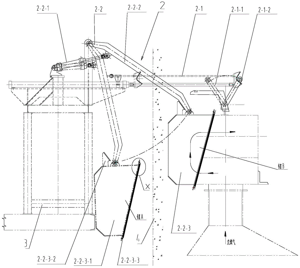 Connecting device of furnace end smoke collection pipeline