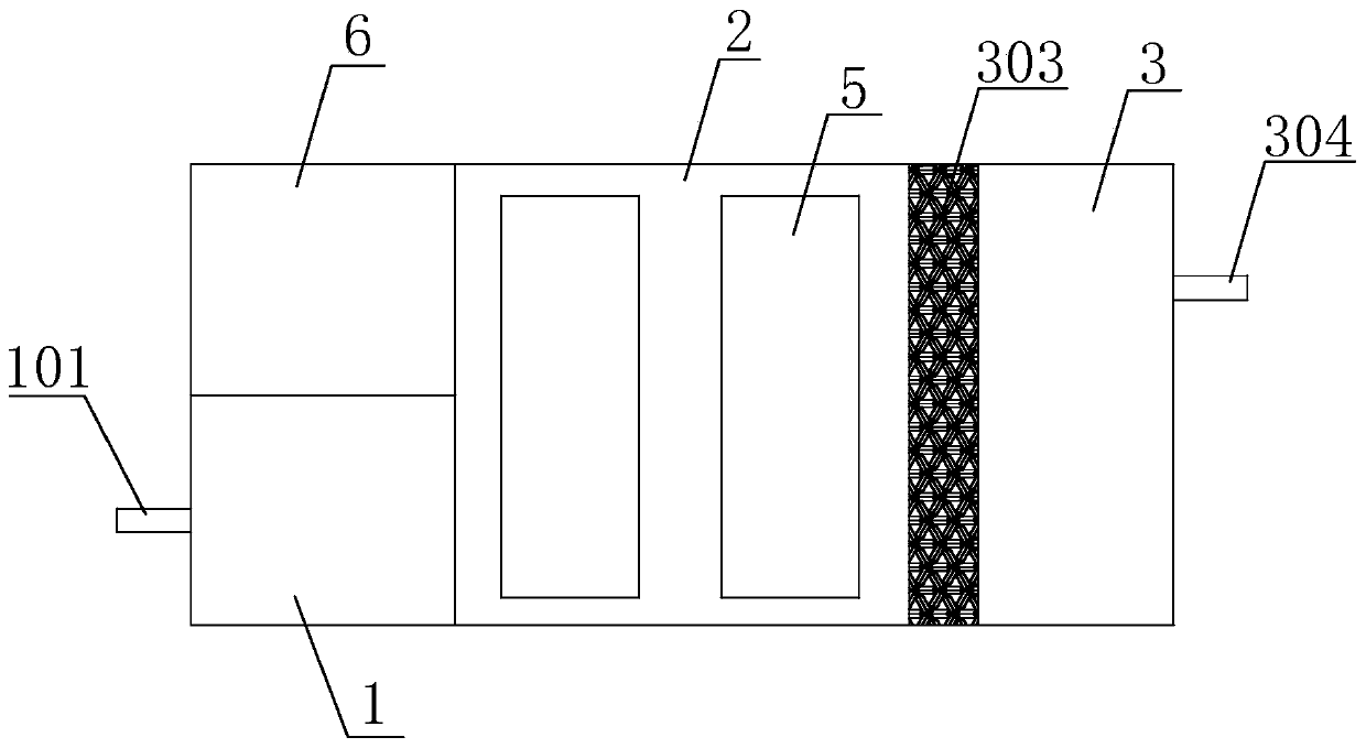 A high-efficiency purification device for oily sewage electrocoagulation