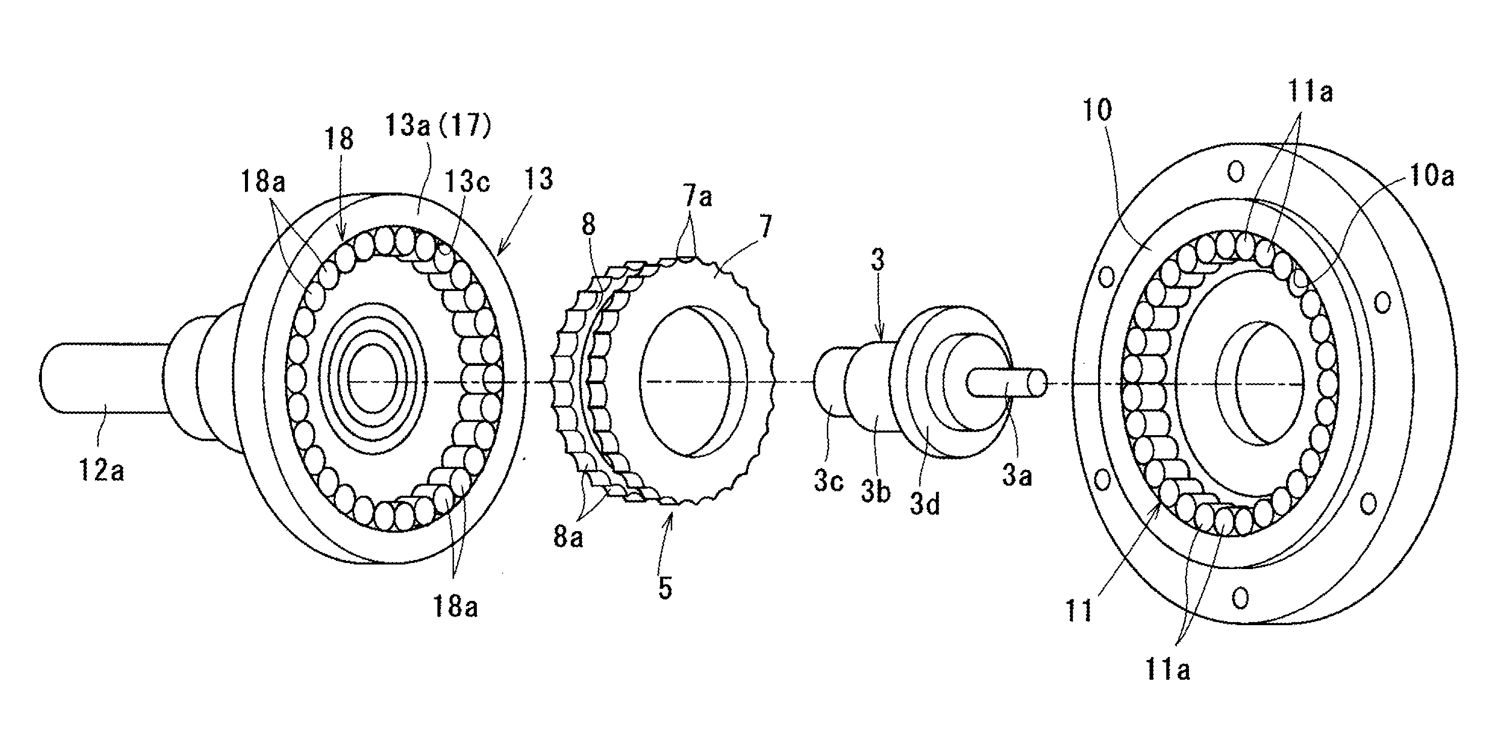 Roller type transmission device