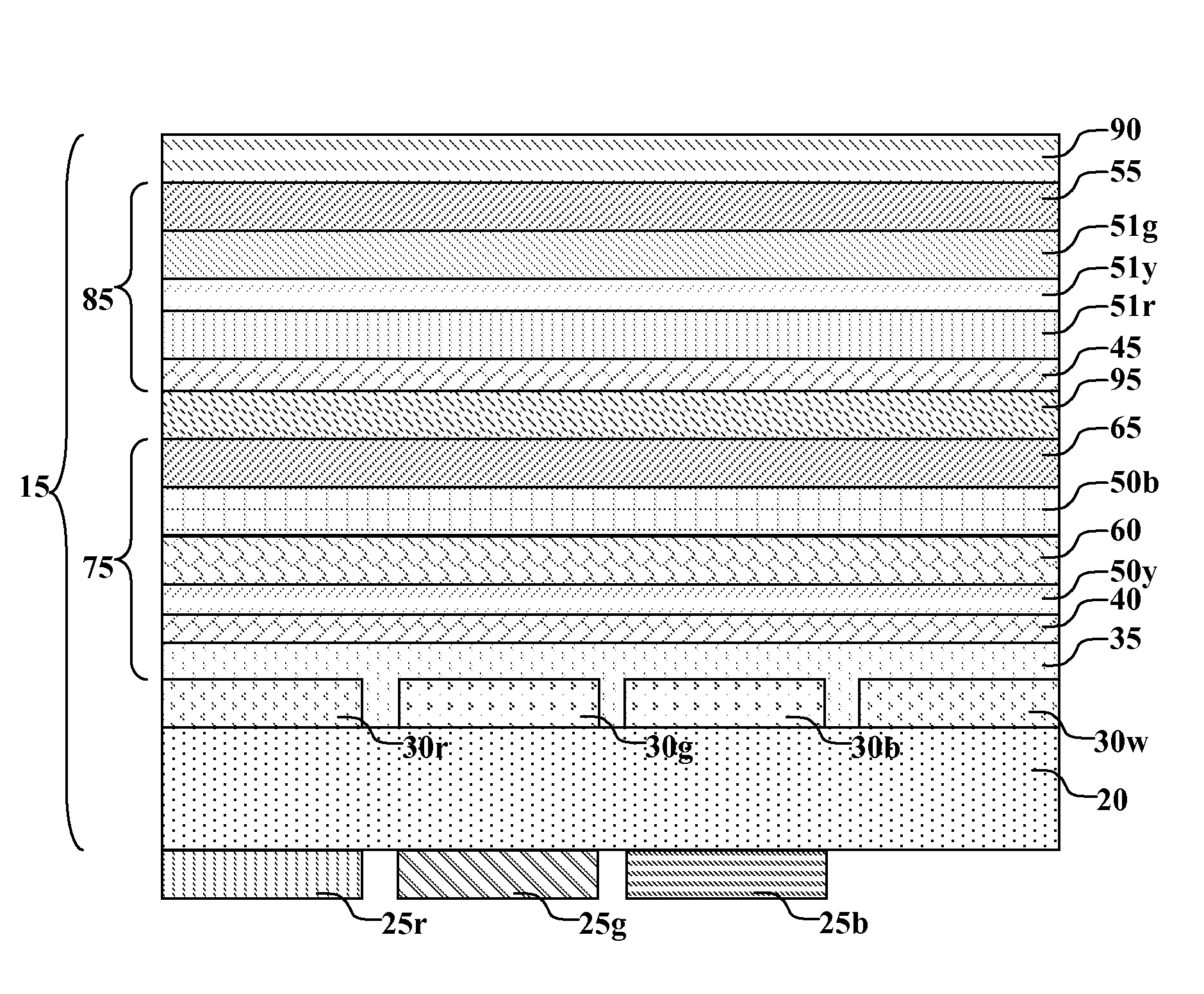 High-performance tandem white OLED