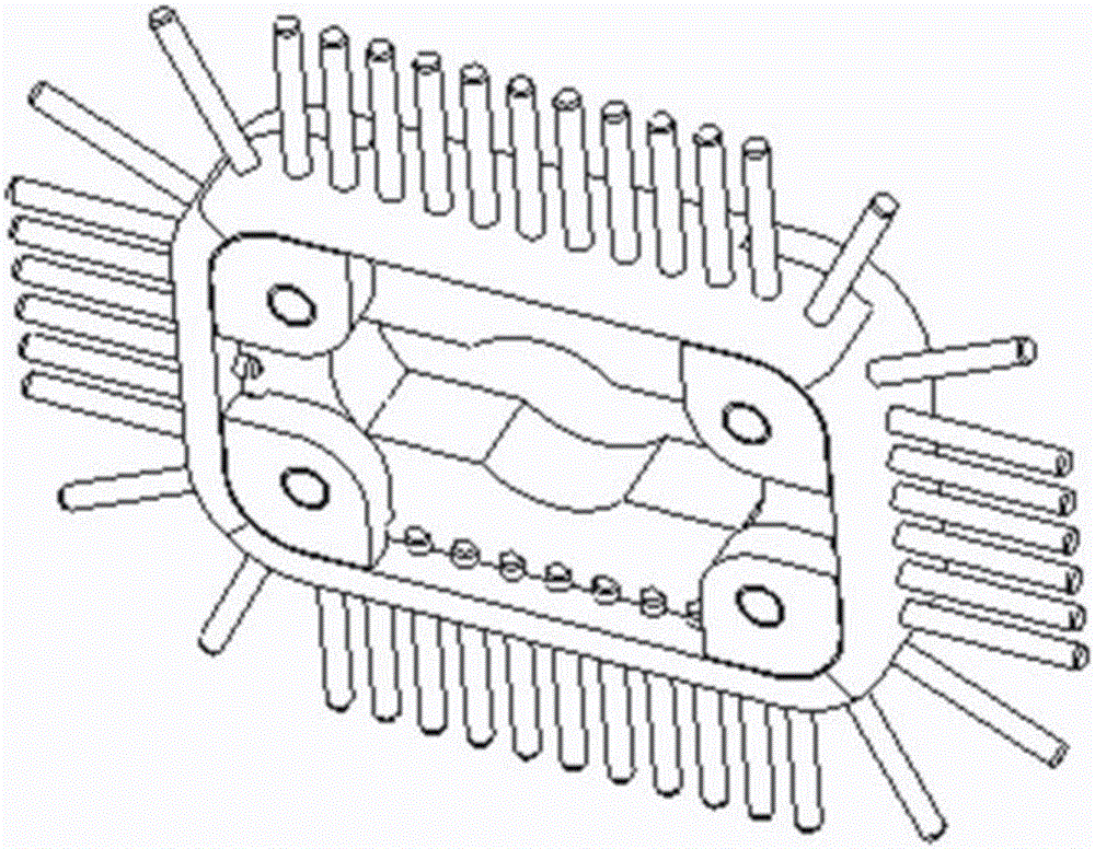 Combined small-angle filament winding thread-hanging device