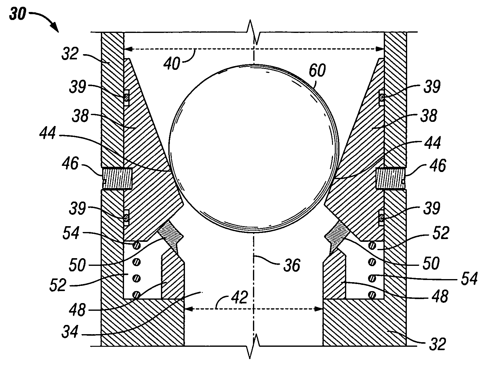 Ball seat having segmented arcuate ball support member