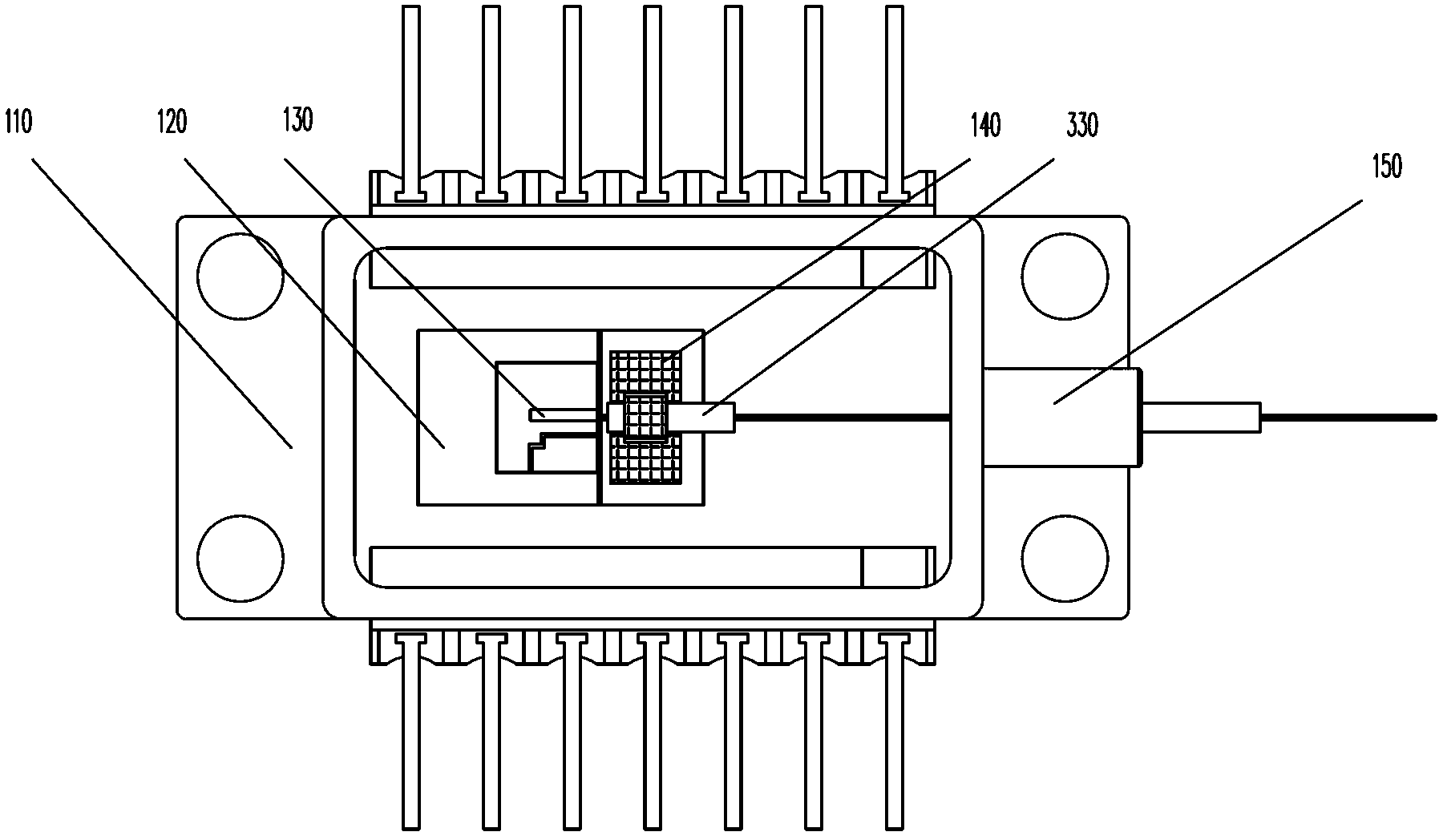 Accurate alignment fixing structure and alignment fixing method of optic fiber of photoelectron device