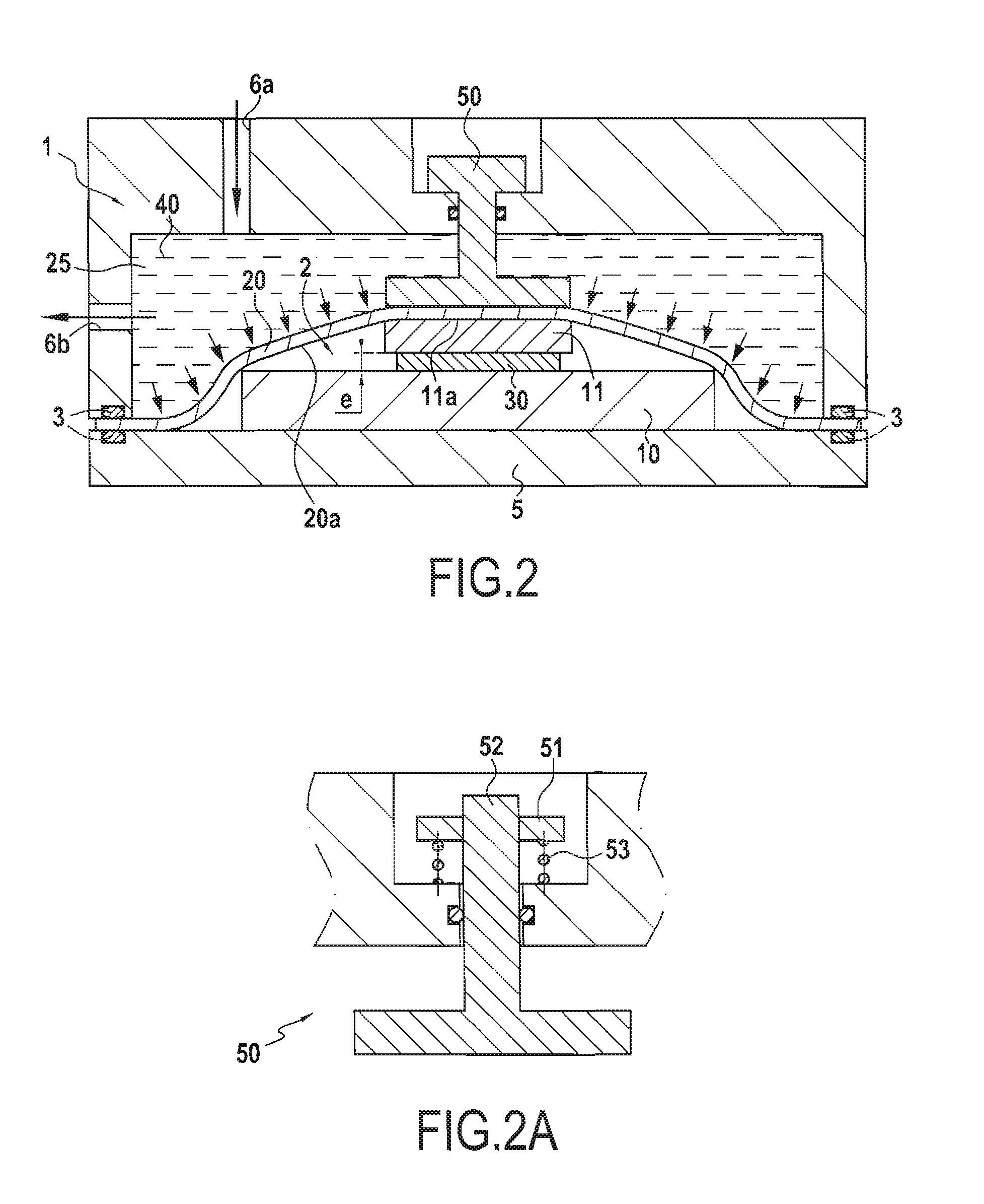 Method for adhering parts and device for implementing said method