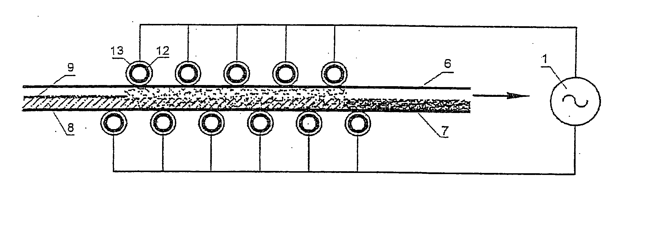 Process for impregnating a fibrous, filamentary and/or porous network with powder using electrodes subjected to an AC electric field