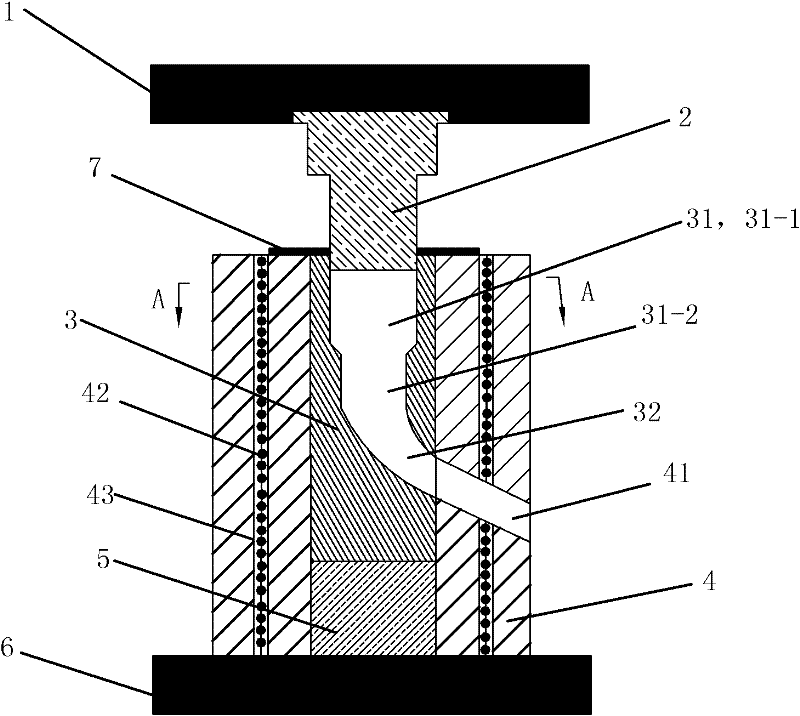 Method and die for forward extrusion and variable diameter bending extrusion of magnesium alloy semi-solid billets