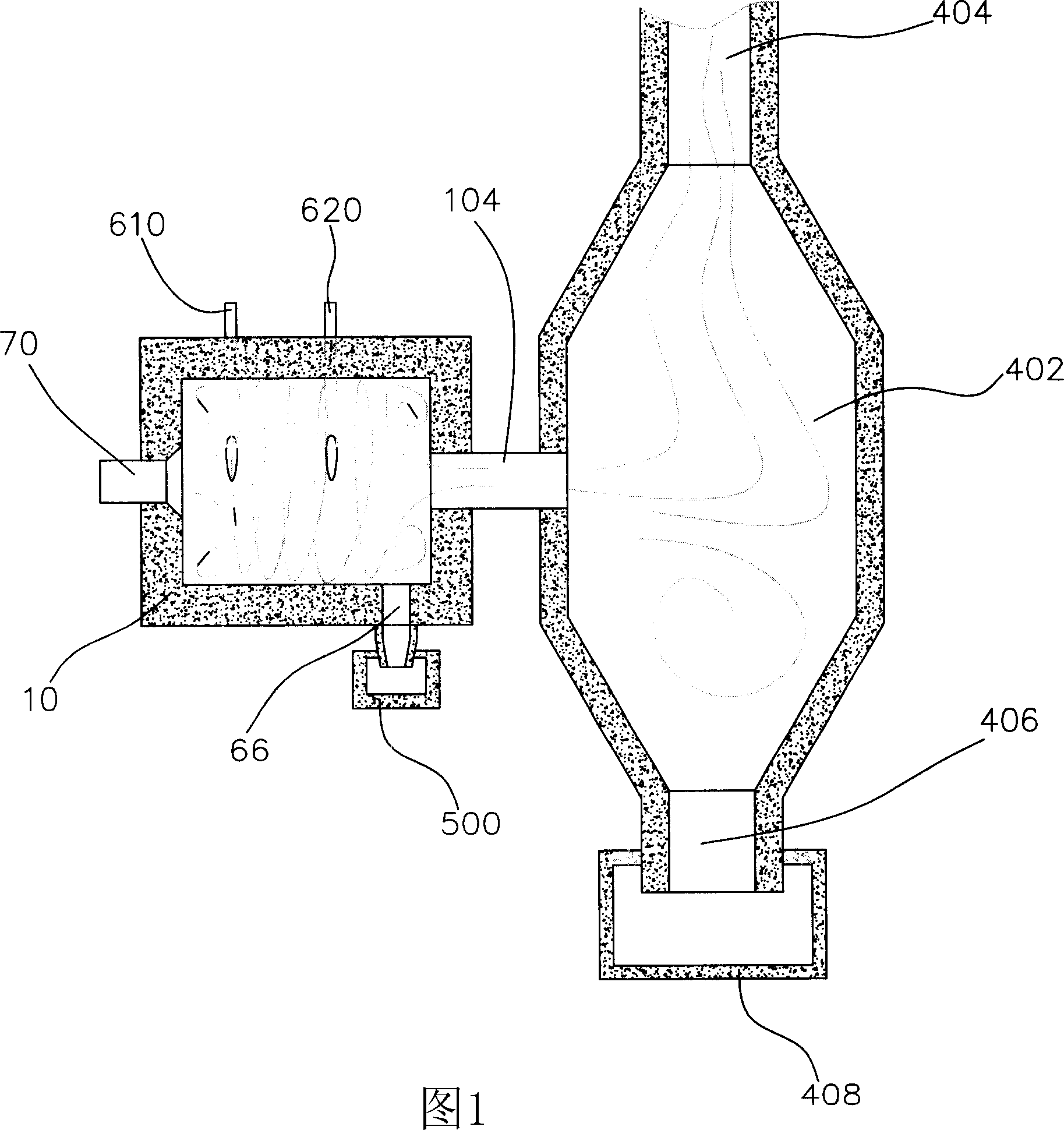 Ceramic hot-blast furnace by emusified coking slurry cyclone burner