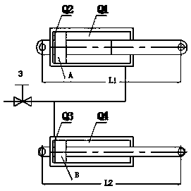 An automatic compensation structure and compensation method for a synchronous hydraulic cylinder of an operating table