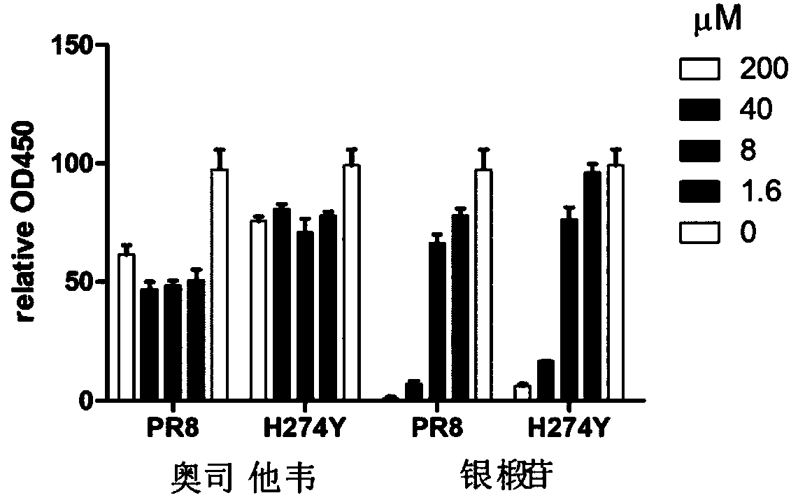 Application of tiliroside in preparation of anti-influenza drug