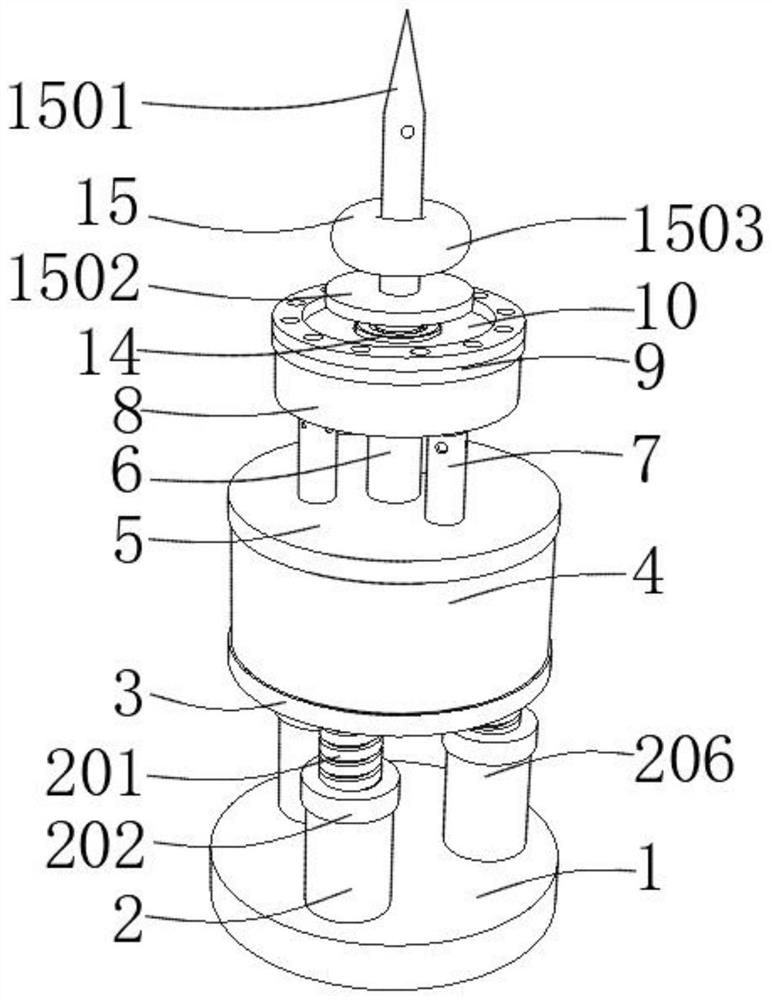 Water stopping device and water stopping method for mining deep development drill