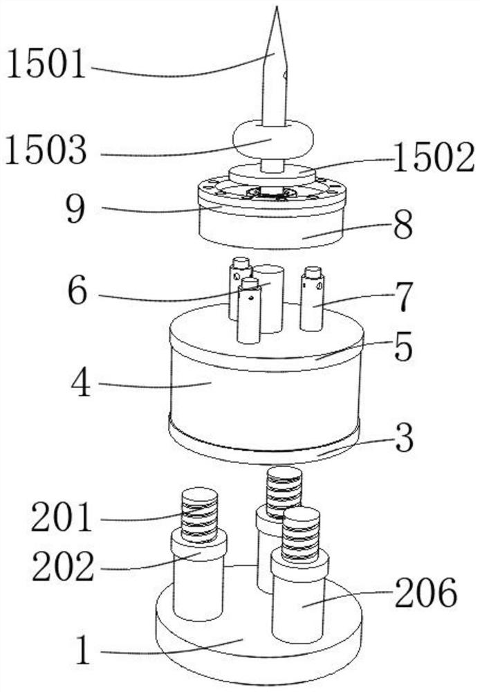 Water stopping device and water stopping method for mining deep development drill