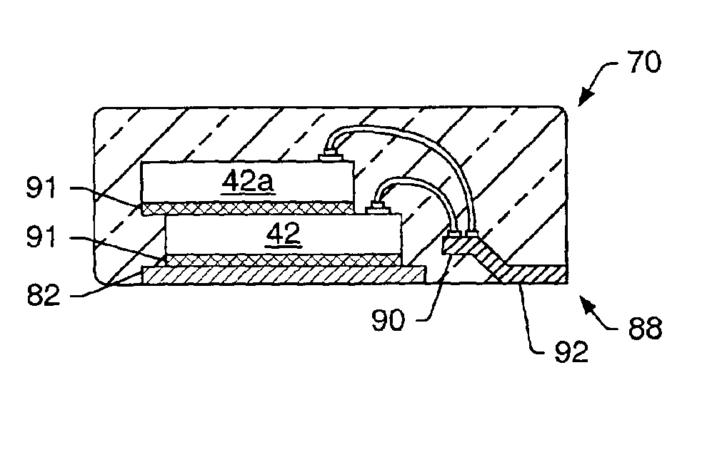 Molded memory module and method of making the module absent a substrate support