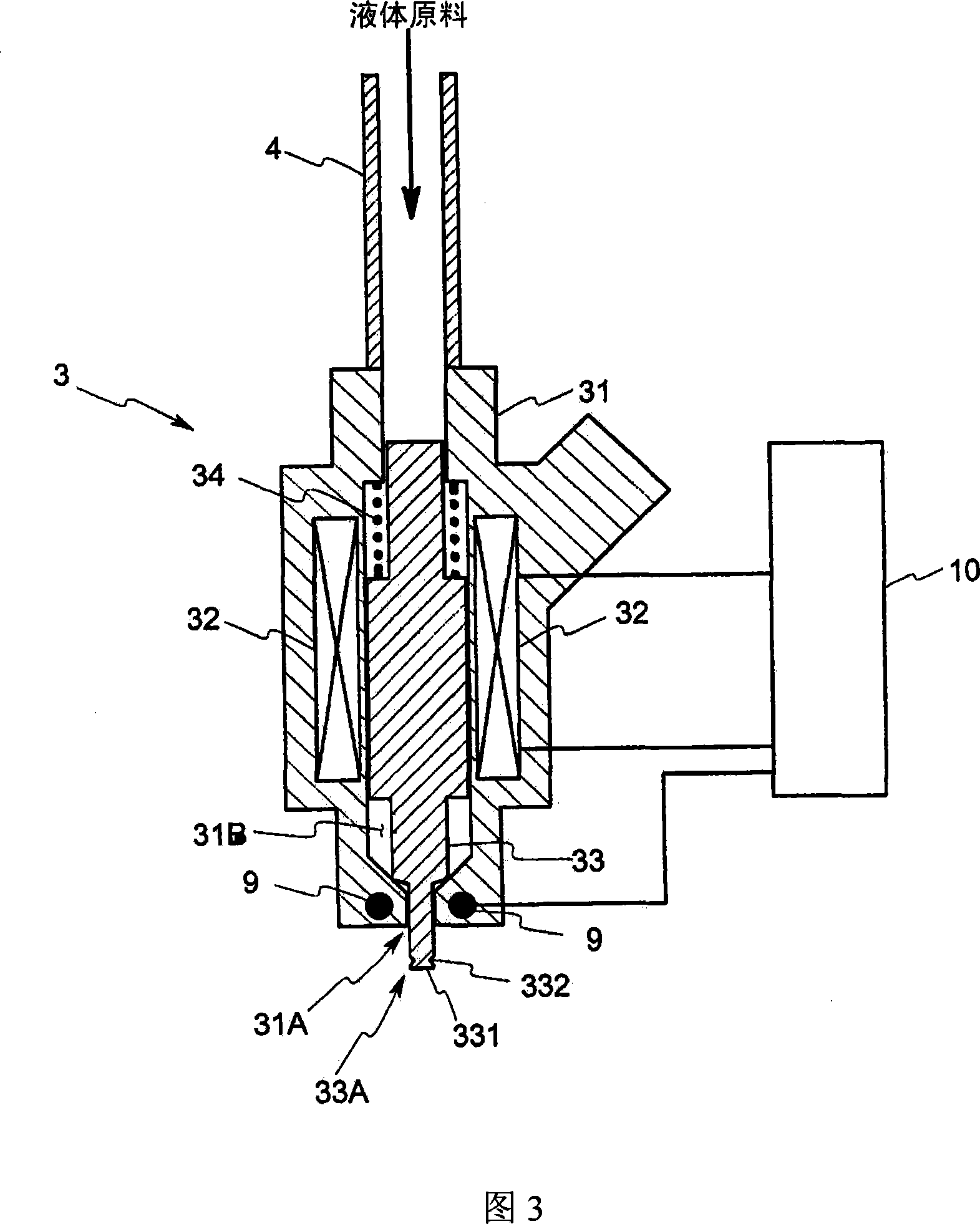 Film forming device and method