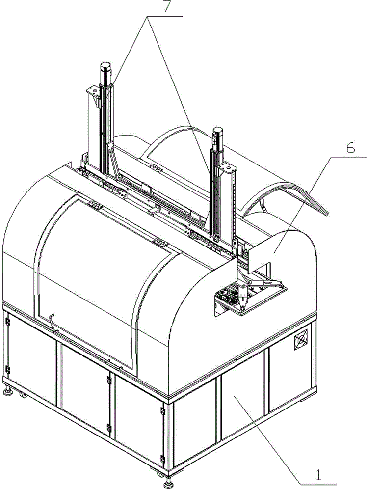 Two-in-one automatic laminating machine for front frame of flat-panel TV