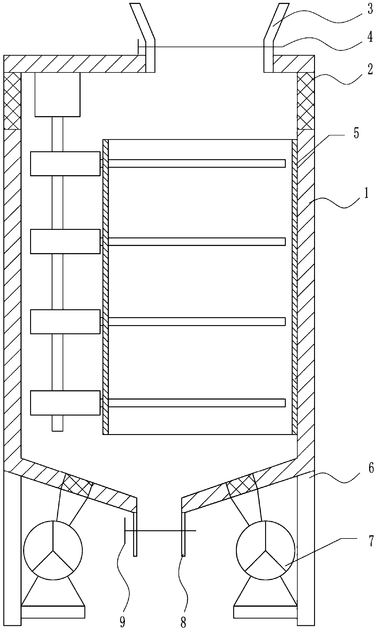 A tea uniform crushing device