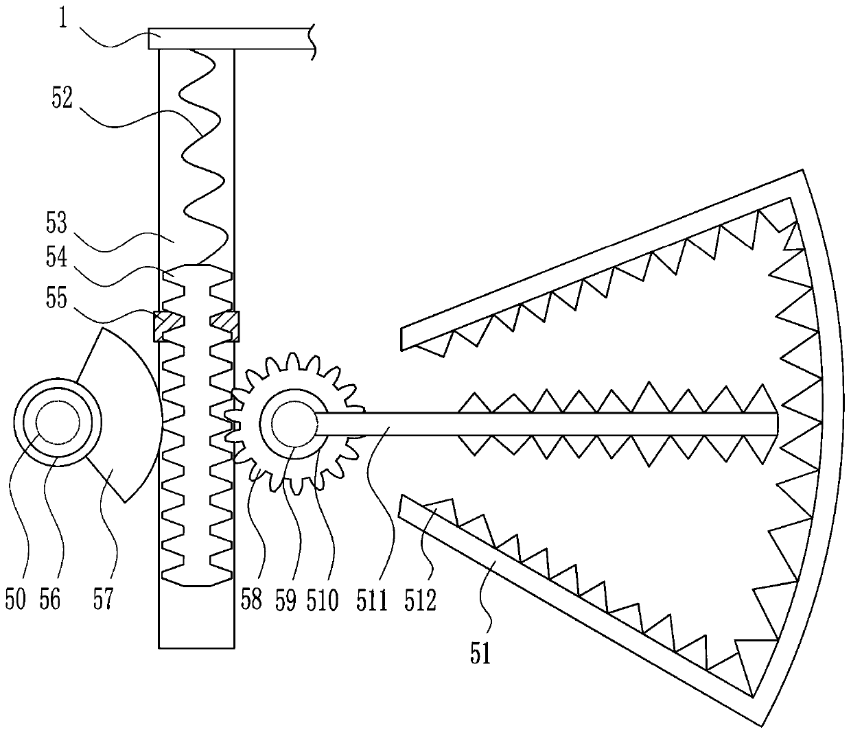 A tea uniform crushing device