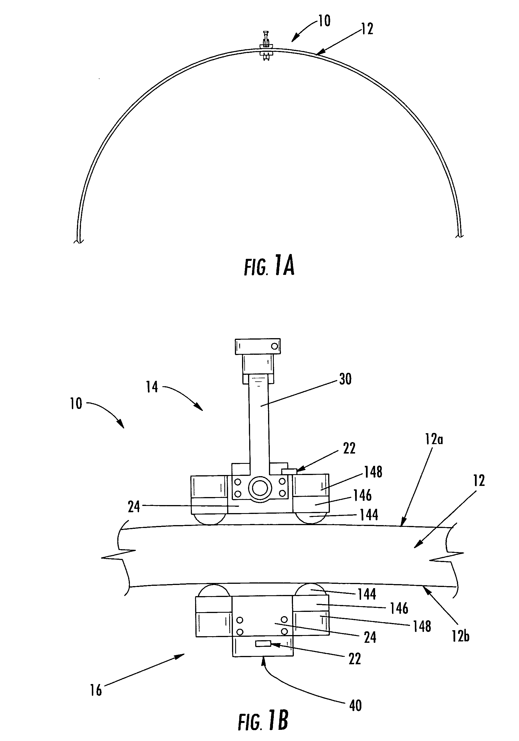 Magnetically attracted inspecting apparatus and method using a ball bearing