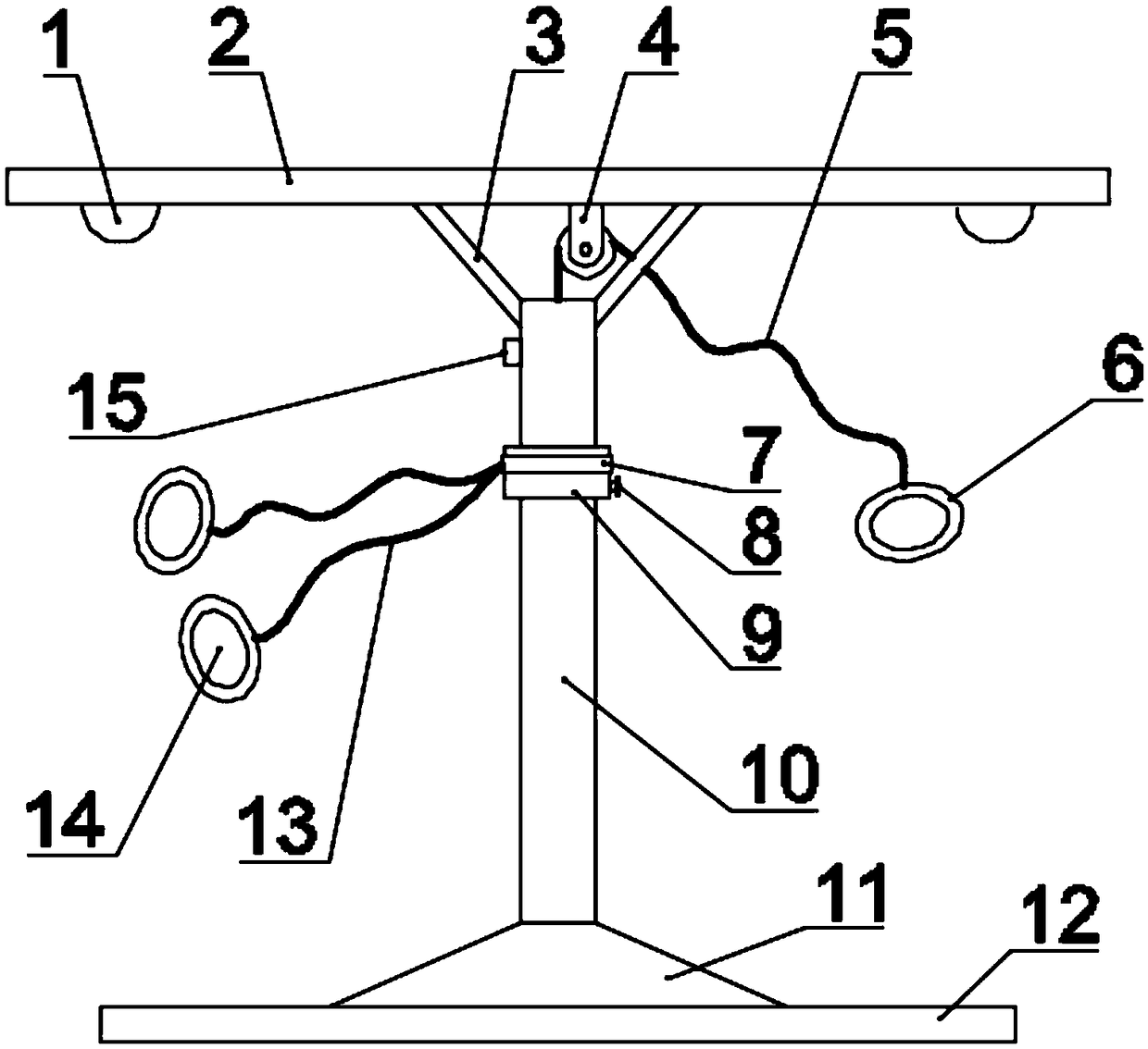 A multiple lifting device for arm strength for physical education teaching