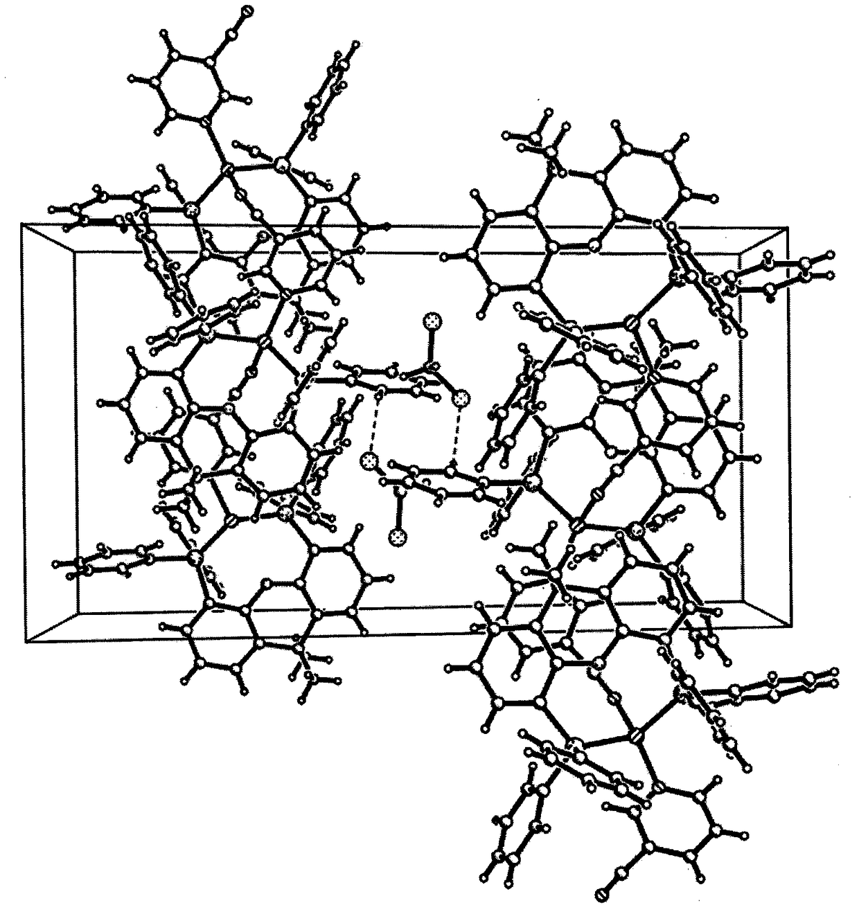 Green-yellow cuprous complex phosphorescent material with chain structure