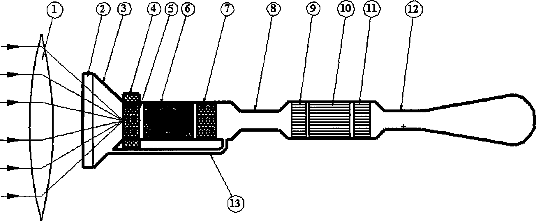 Solar driven coaxial traveling wave starting and standing wave cooling device