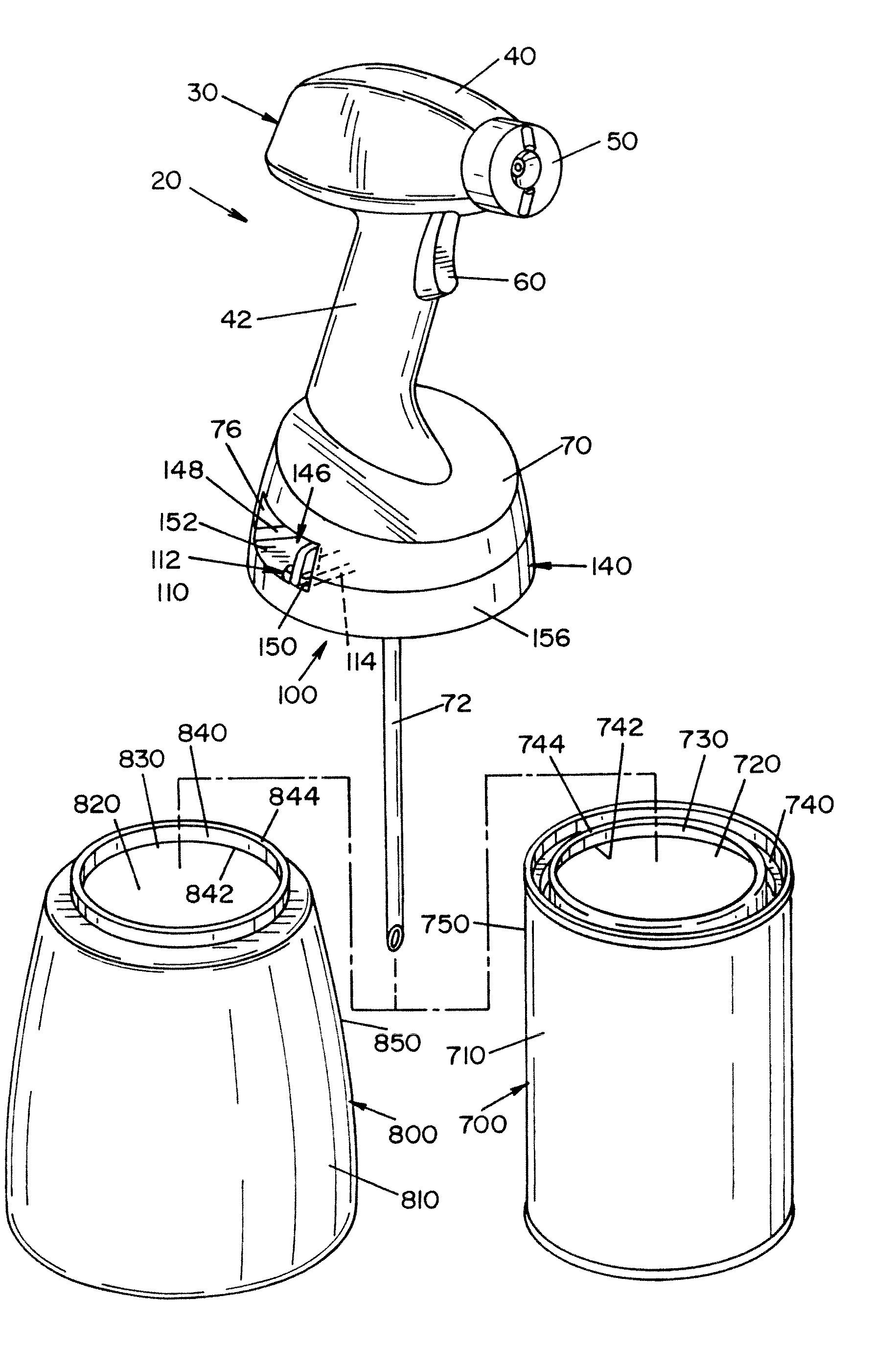 Sprayer connector for a paint container