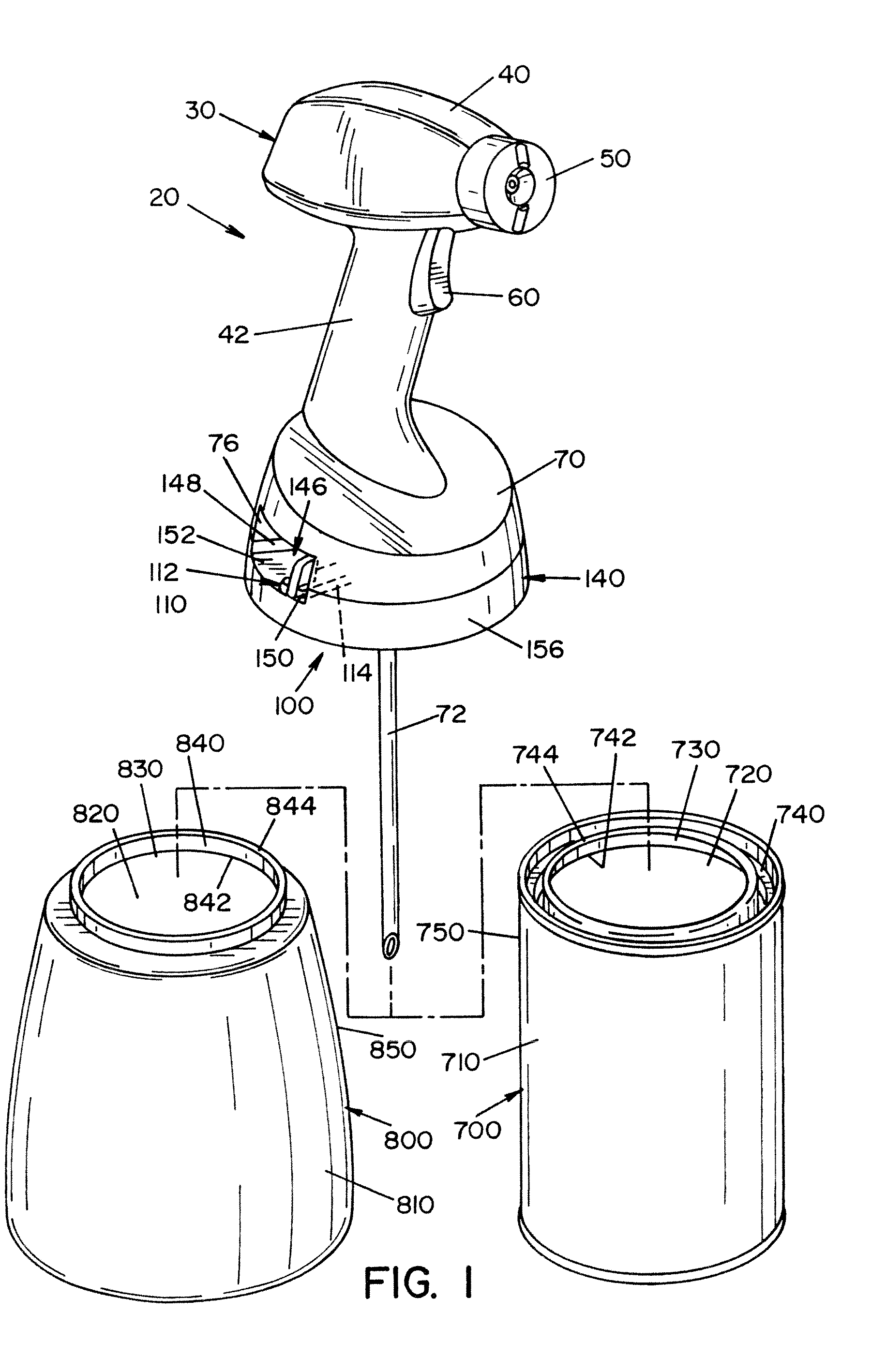 Sprayer connector for a paint container