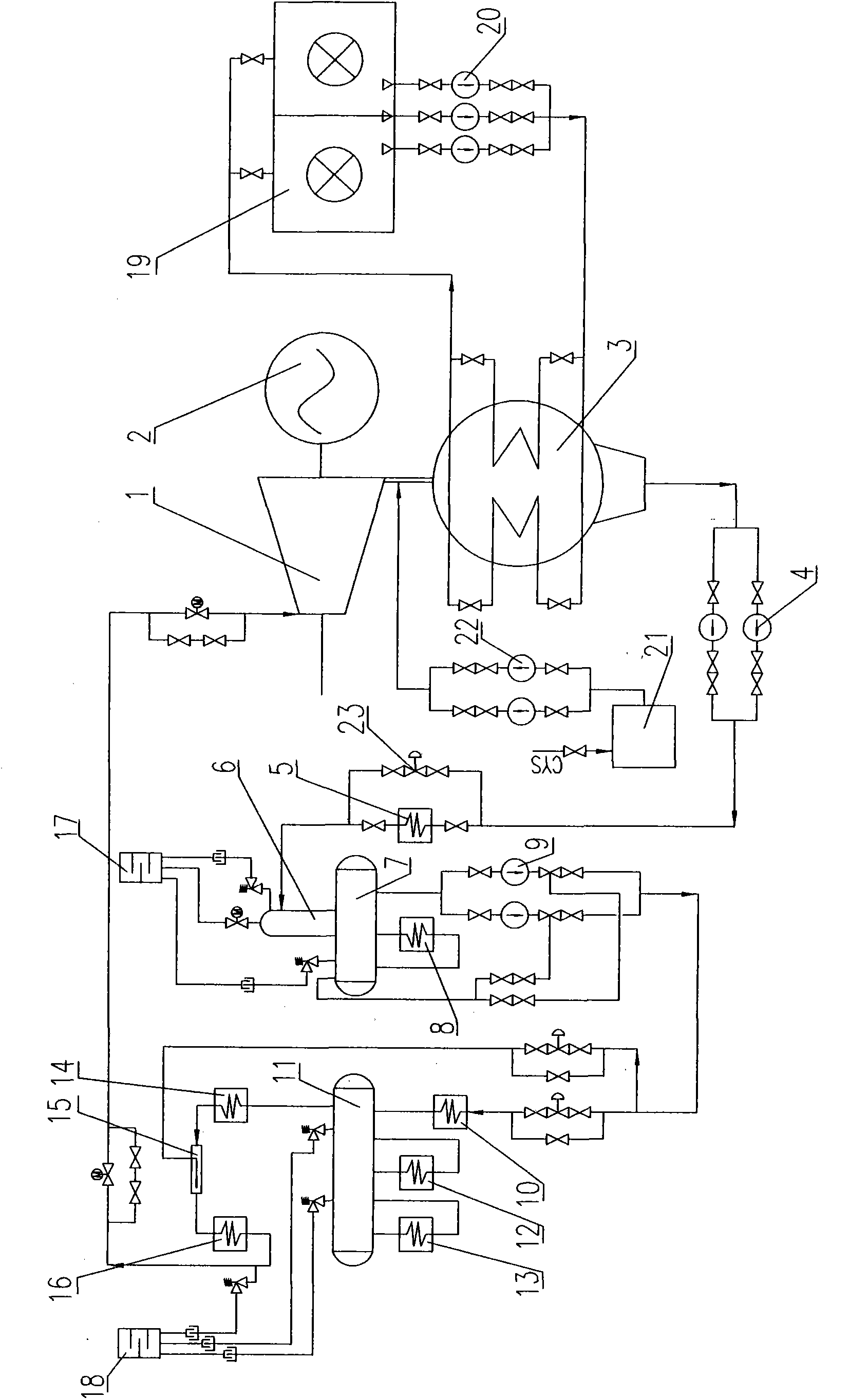 Dry quenching dual pressure high-temperature and high-pressure residual heat power generation system