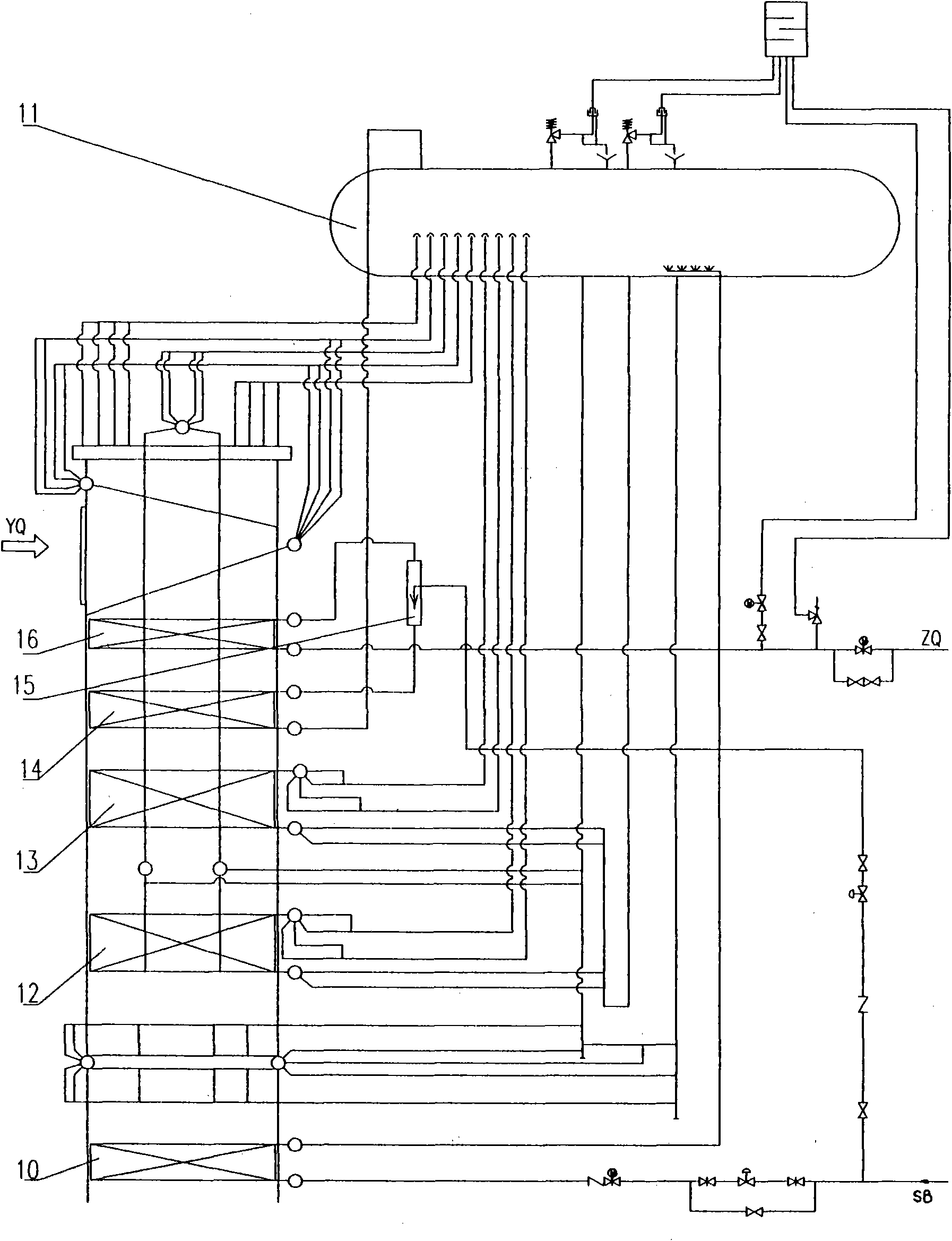 Dry quenching dual pressure high-temperature and high-pressure residual heat power generation system