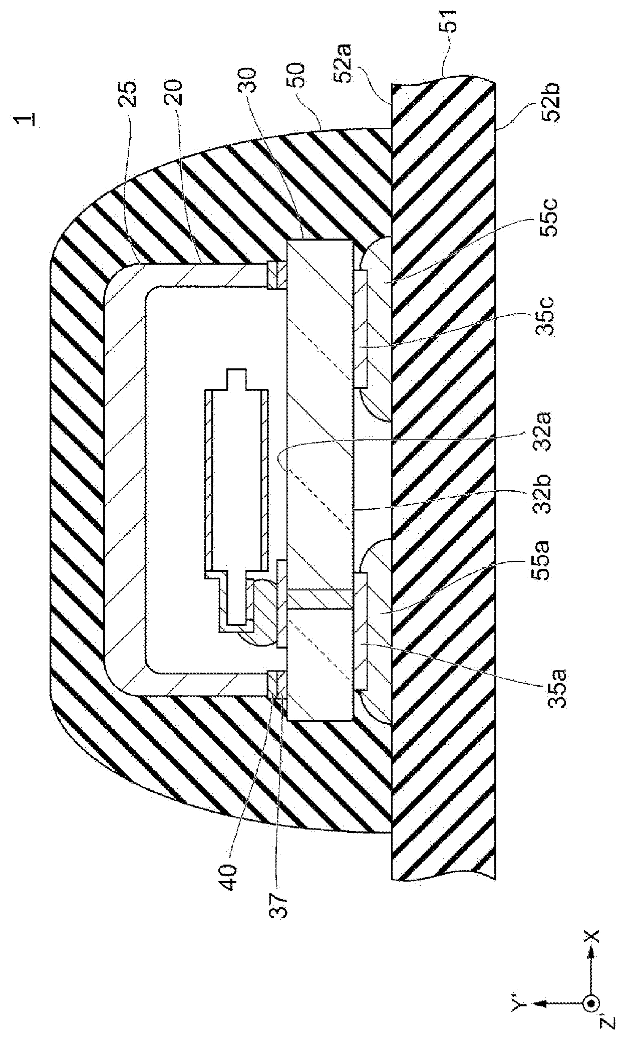 Piezoelectric resonator unit, module component, and manufacturing method for same