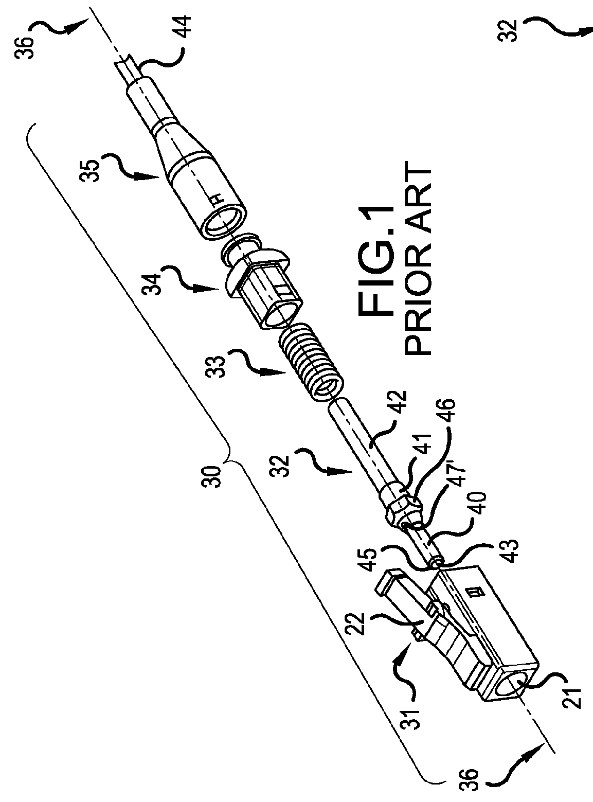 Connector for multiple core optical fiber