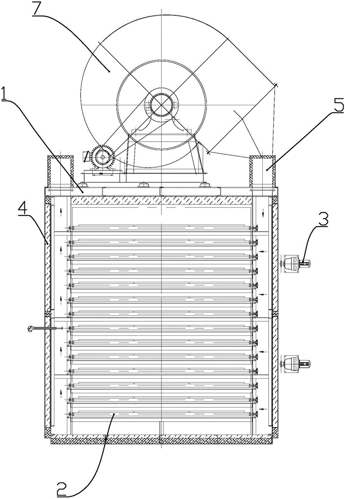 Heated air circulation drying kiln for non-dismantling heat insulation formworks