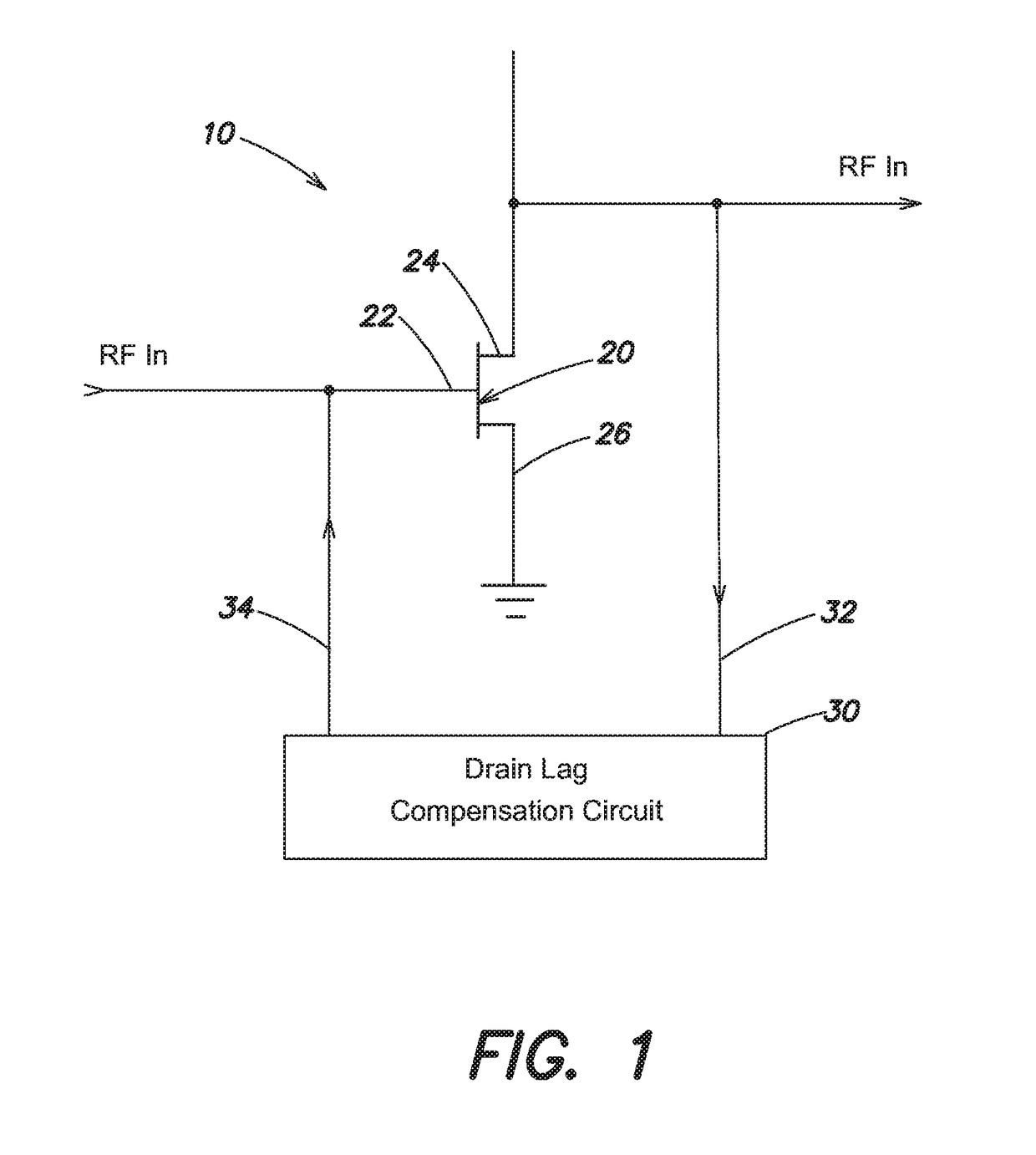 Drain lag compensation circuit for RF power transistors