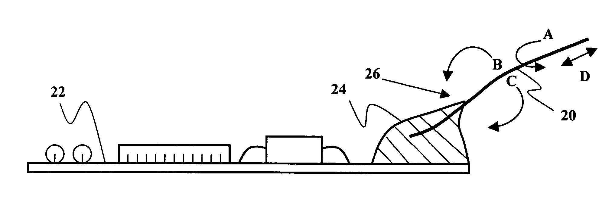 Graduated stiffness for electrical connections in tires