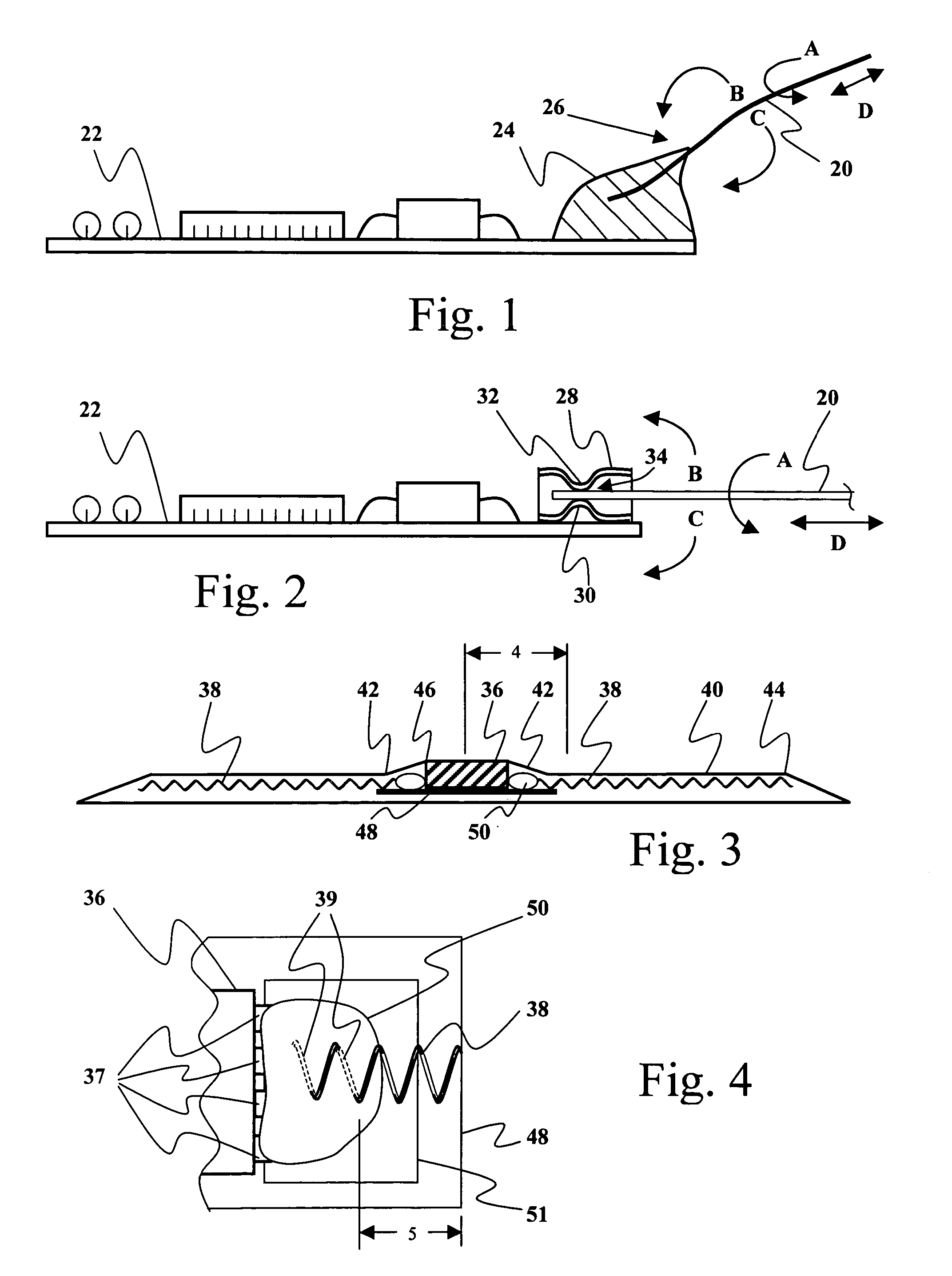 Graduated stiffness for electrical connections in tires