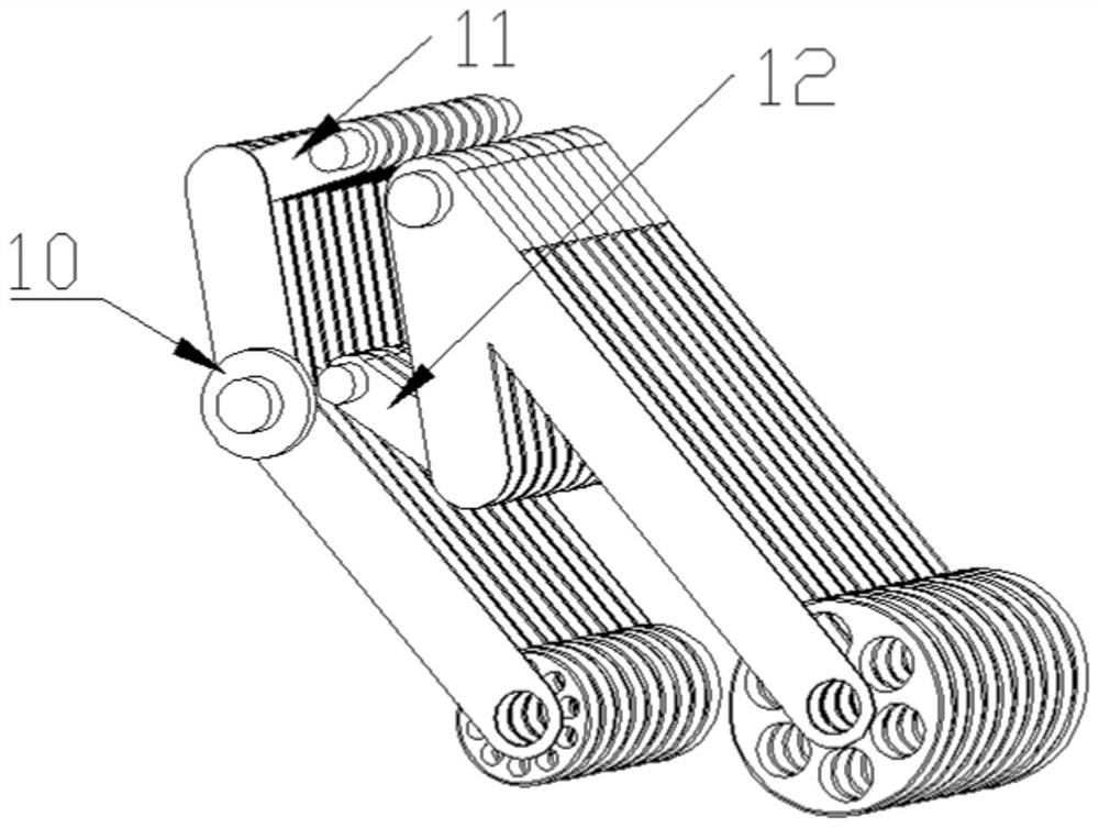 A flexible pressure roller suitable for automatic inclined laying and forming of special-shaped structures