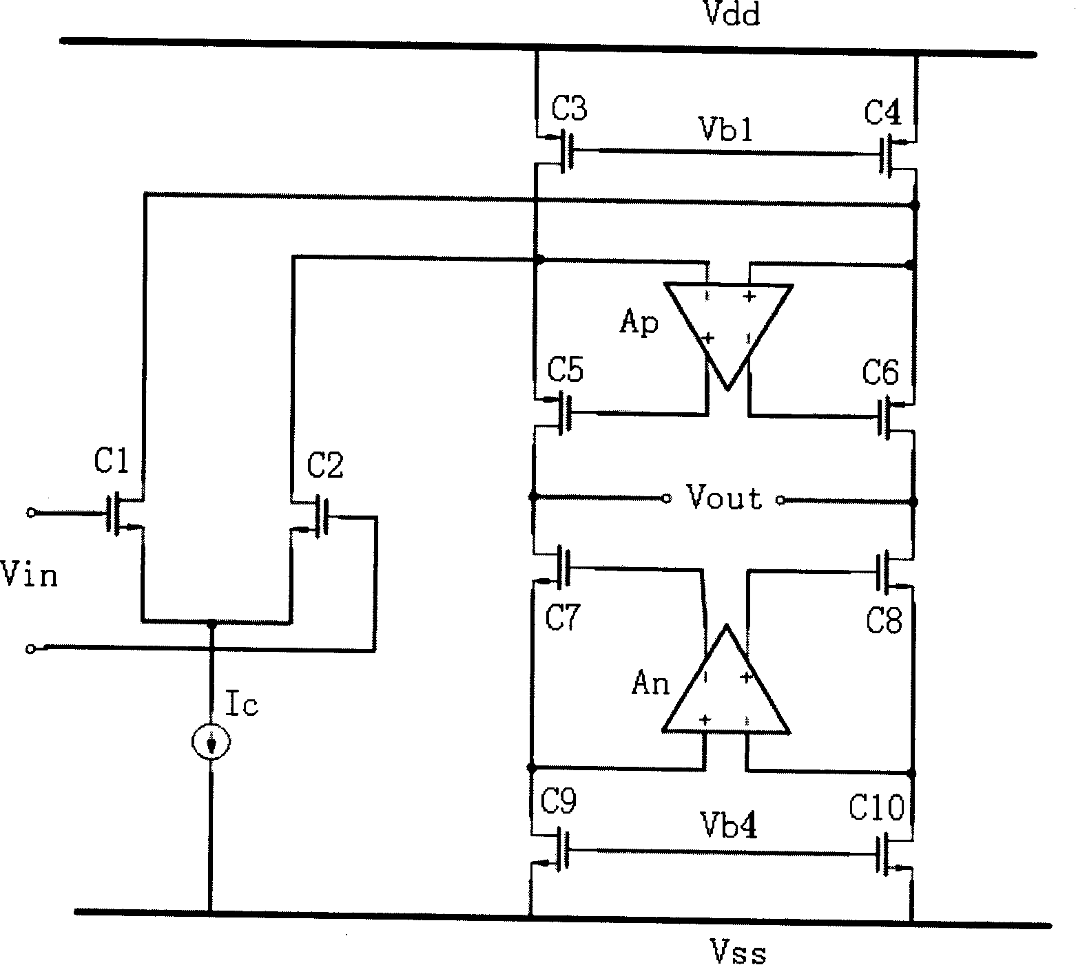 Gain bootstrap operational amplifier