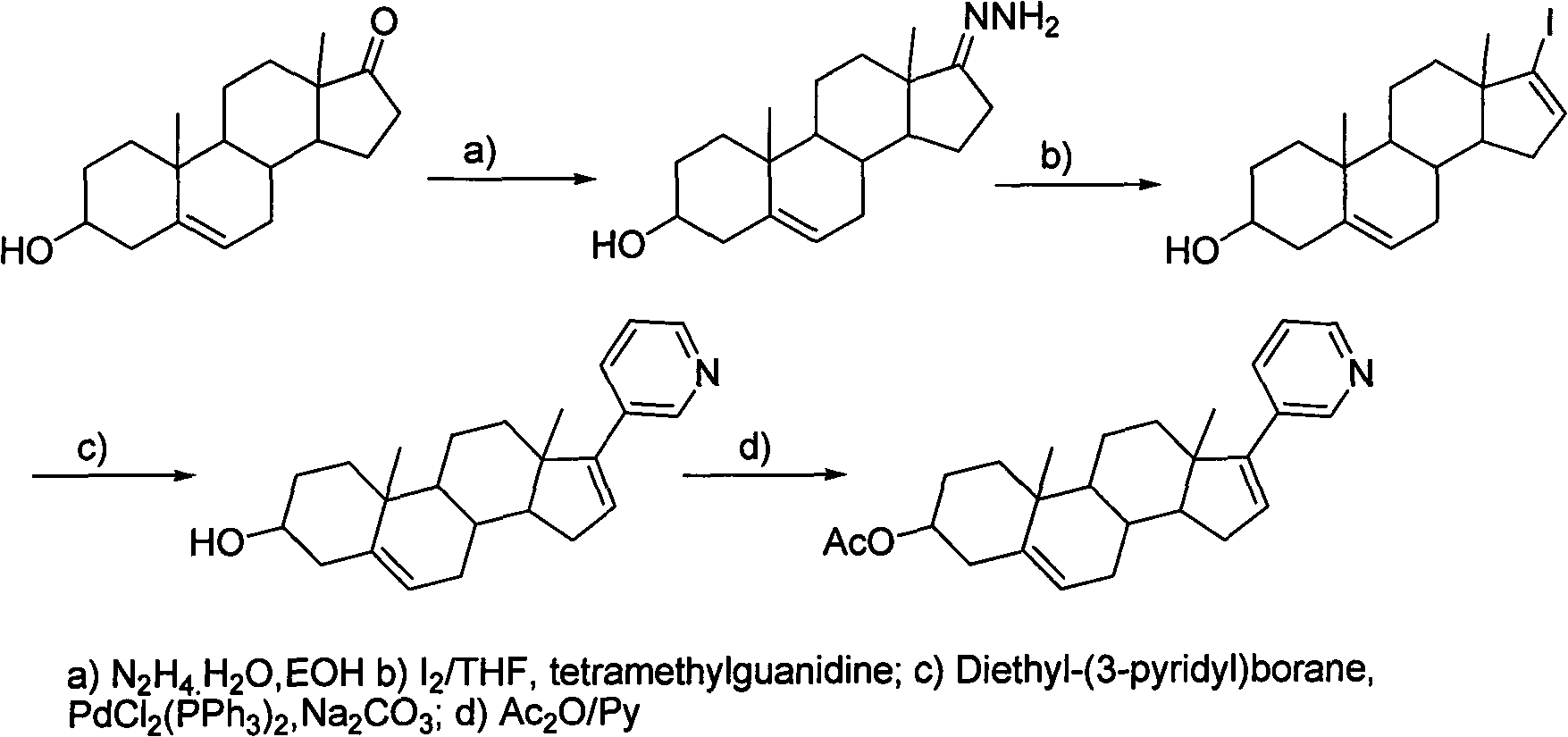 Novel synthesis method of Abiraterone acetate