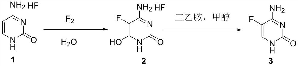 A method for synthesizing 5-fluorocytosine