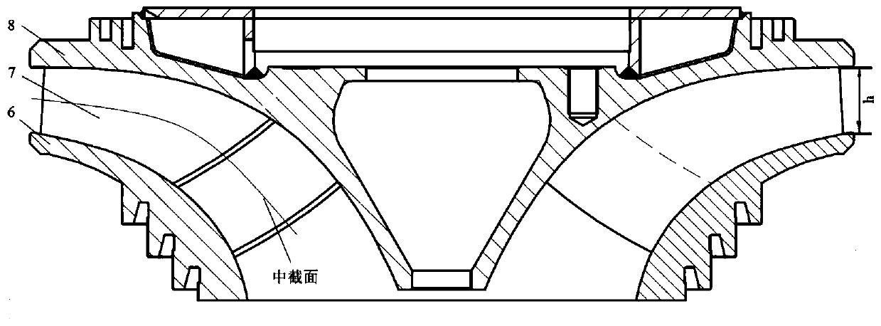 Anti-wear mixed flow water turbine capable of adapting to high head, high rotation speed and high sand content